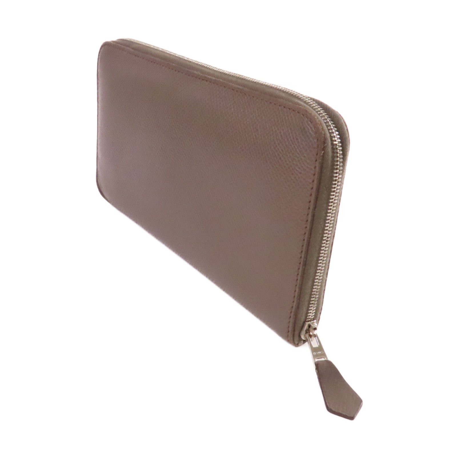 HERMES 【激減優惠】Epsom皮革Azap Classic Zipper Long Wallet銀扣拉鏈長錢包灰色