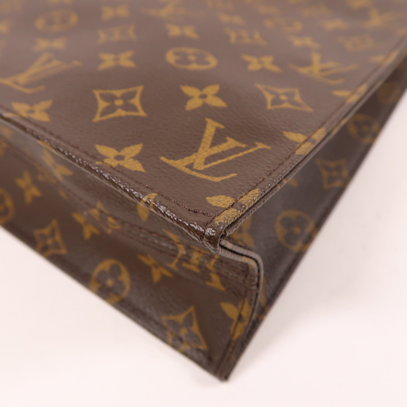 LOUIS VUITTON Monogram Sac Plat金扣手挽袋