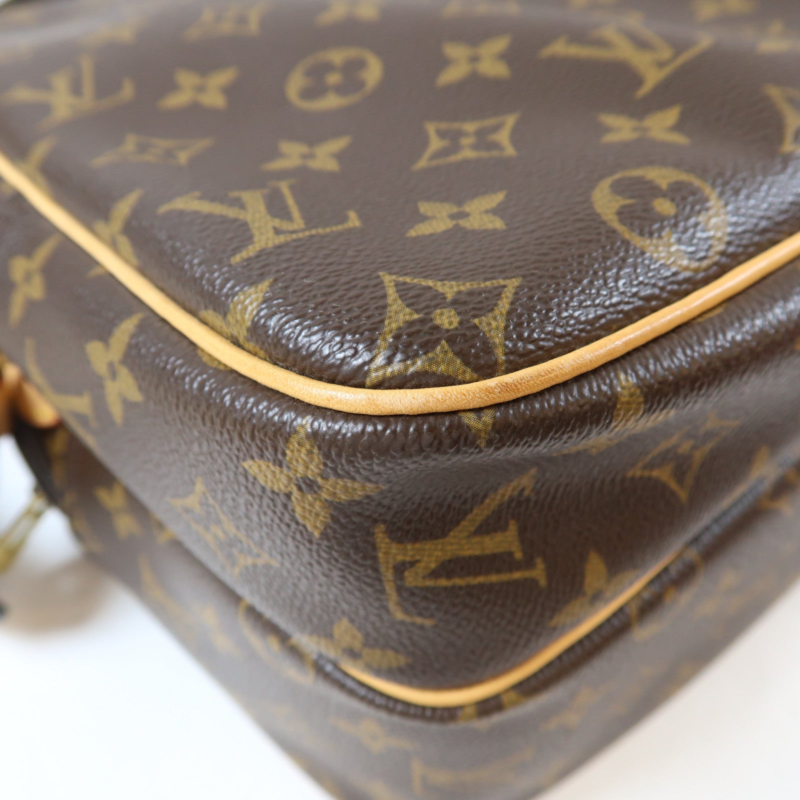 LOUIS VUITTON Monogram Reporter GM金扣肩背袋啡色
