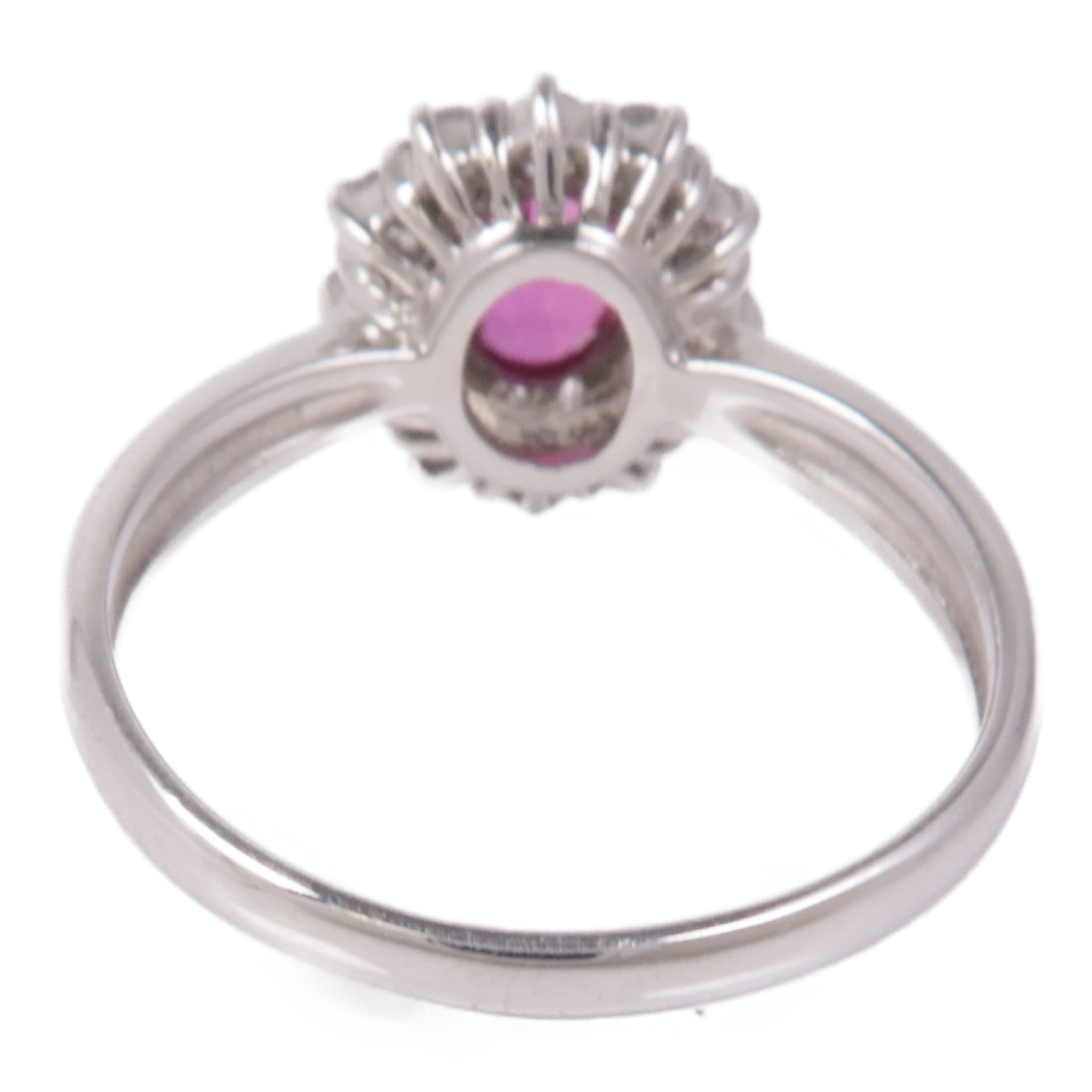 JEWELRY PT850鉑金Ruby/Diamond Ring紅寶石/鑽石戒指US#5.75