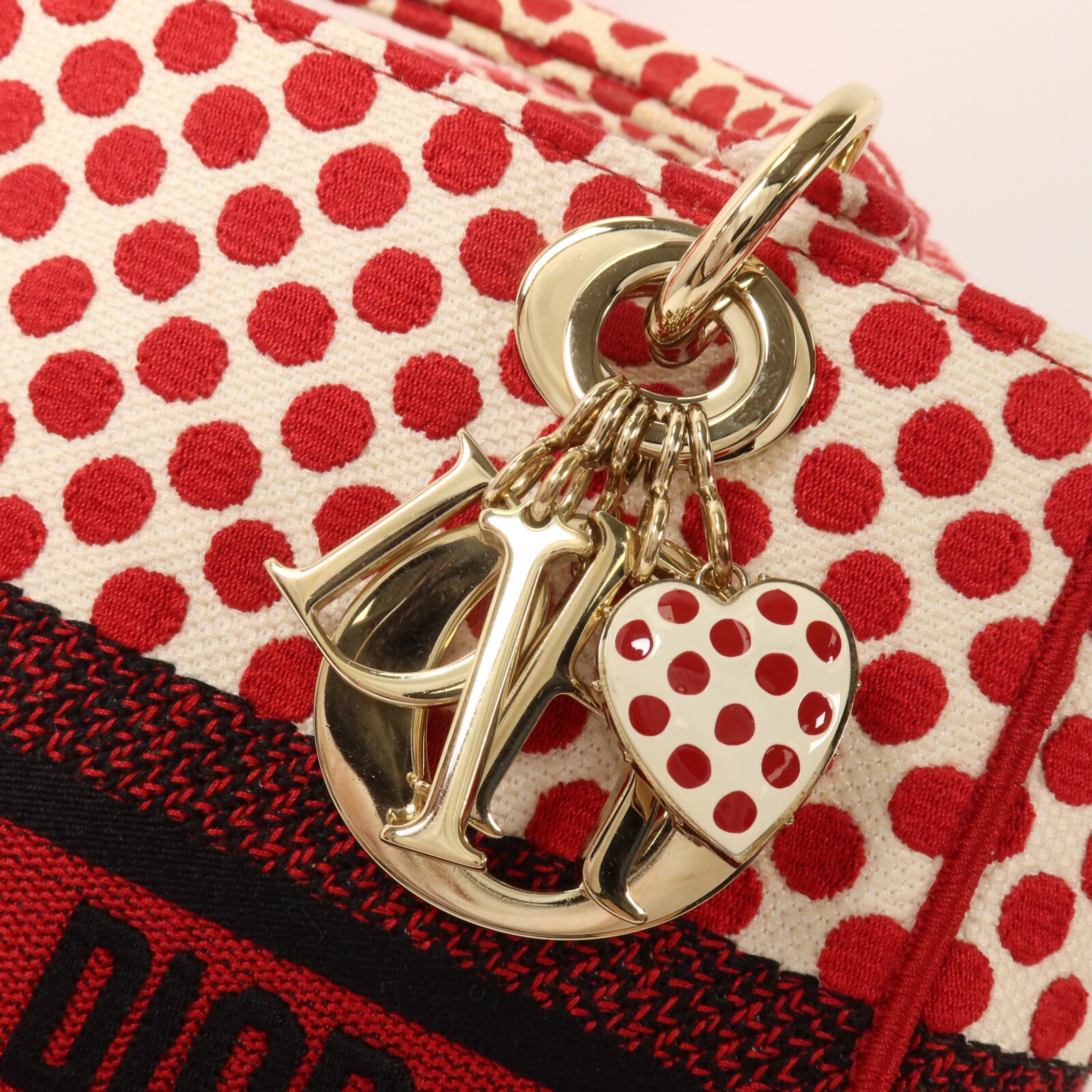 Dior 帆布Polkadot Dioramour Lady D-Lite Bag手挽肩背兩用袋