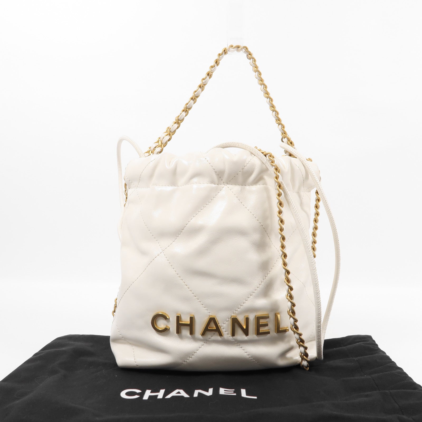 CHANEL 牛皮皮革Chanel 22 Mini金扣鏈帶肩背袋