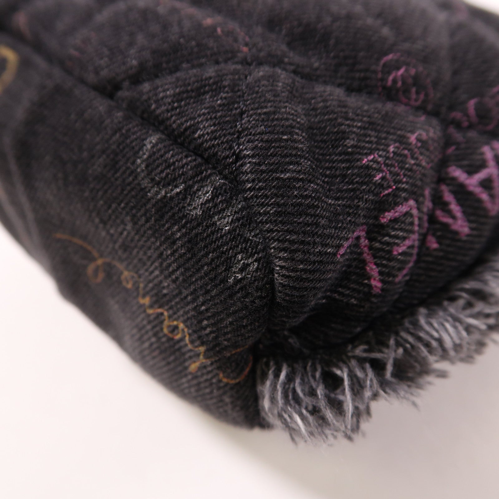 CHANEL 牛仔布Bucket Bag金扣鏈帶肩背袋