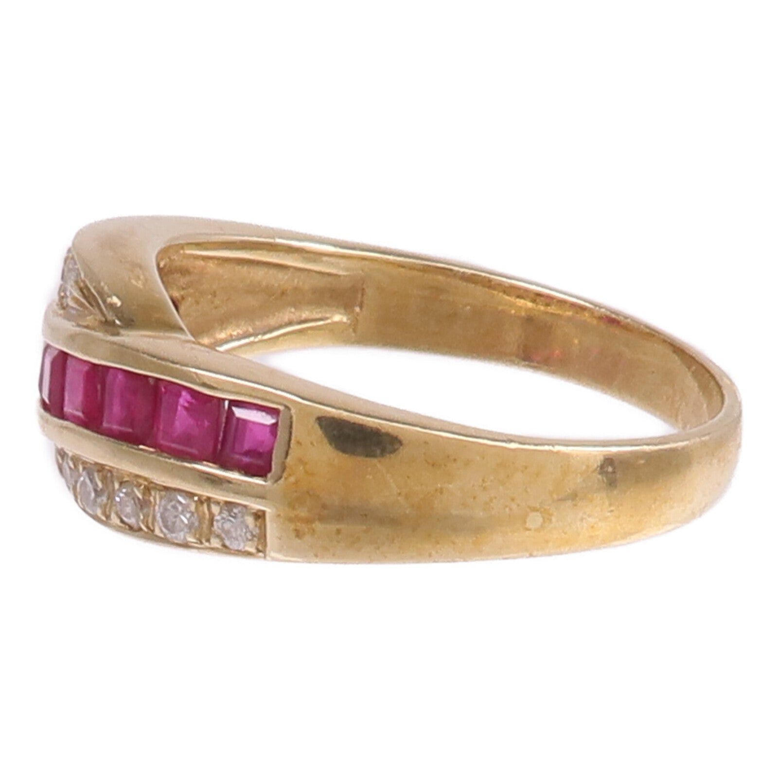 JEWELRY 14K黃金Ruby Diamond Ring紅寶石/鑽石戒指US#6.25