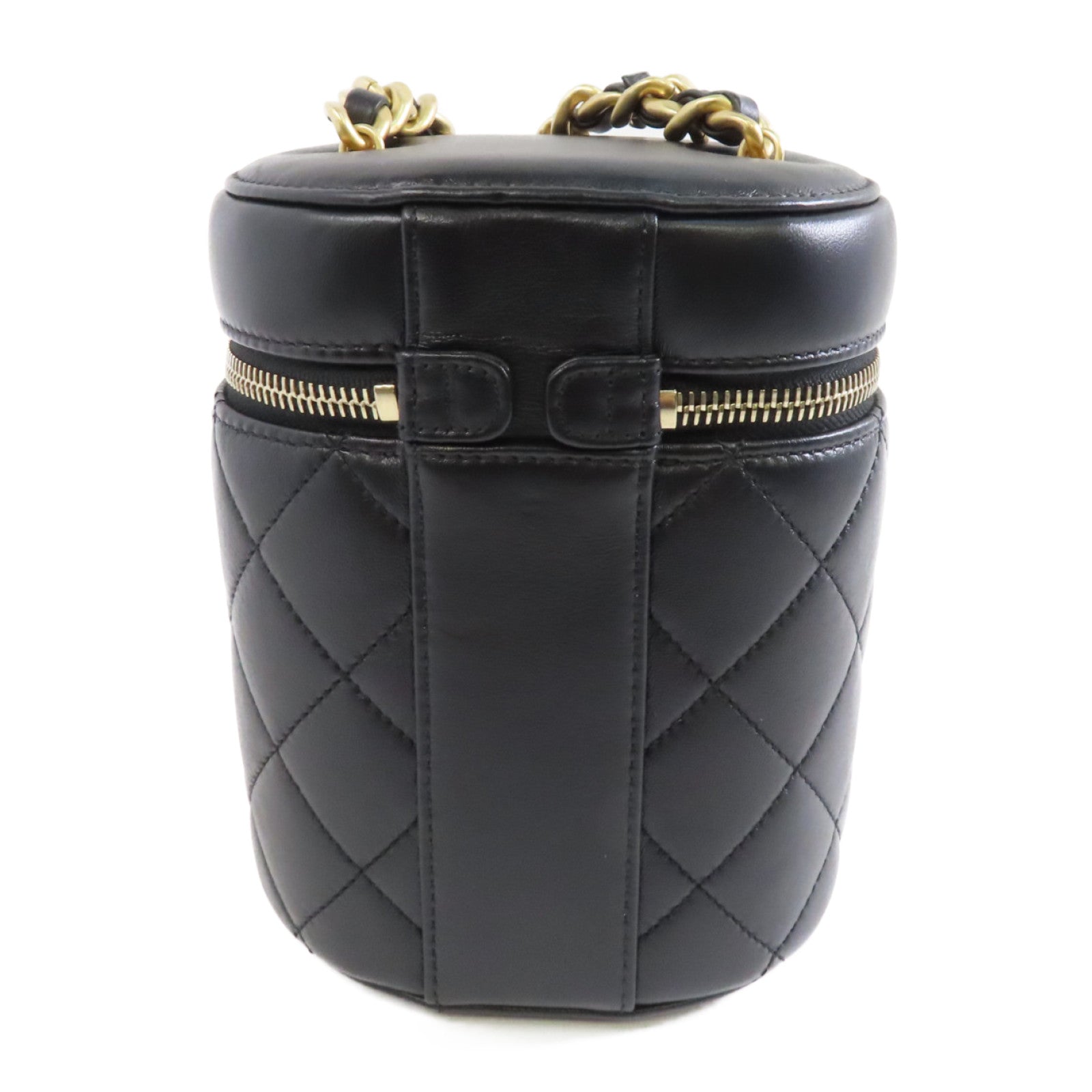 CHANEL (PRICE DOWN) Quilted CC GHW Bucket Bag Chain Shoulder Bag AS3210 Lambskin Black