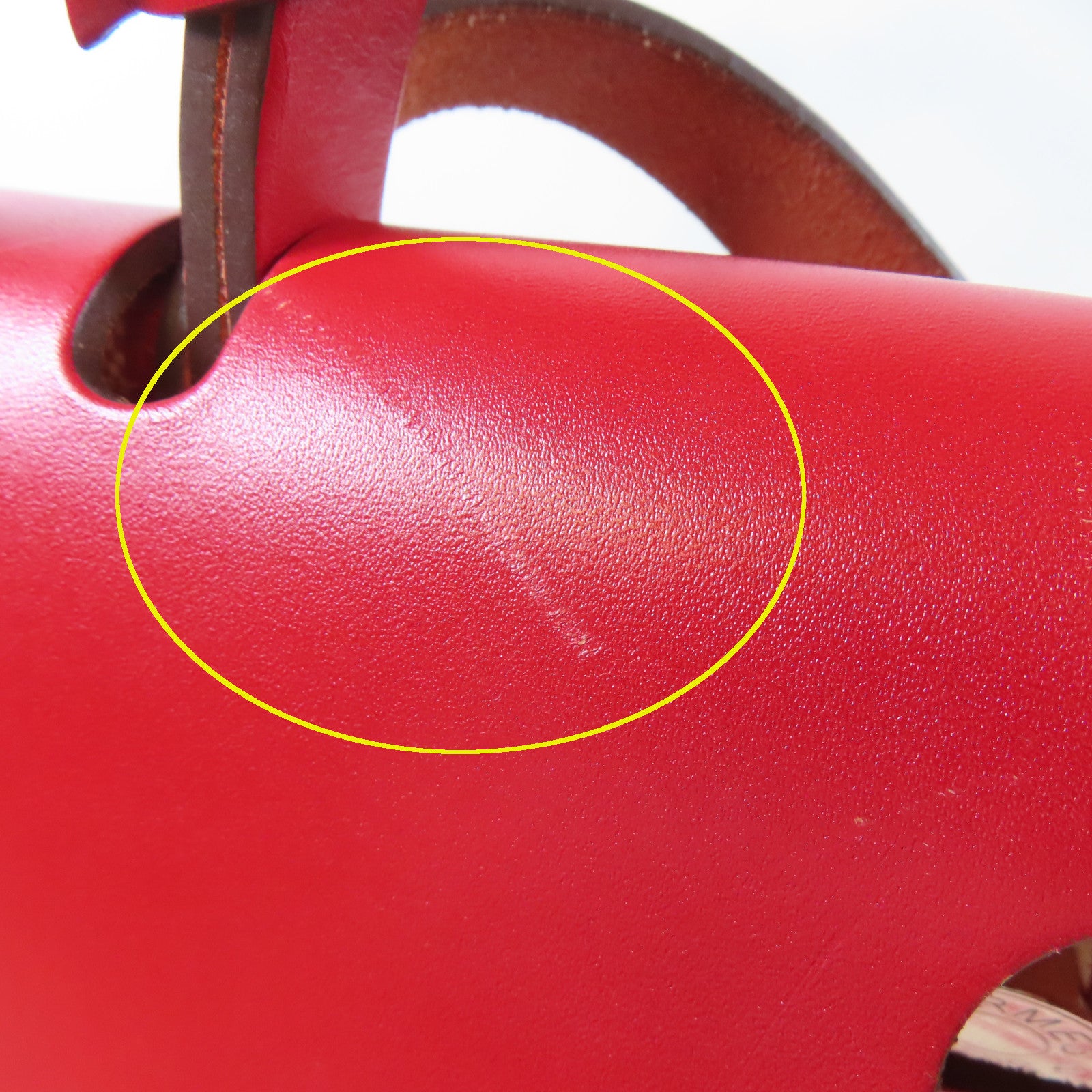 HERMES 帆布Herbag GM 2 Way Shoulder銀扣手挽肩背兩用袋紅色/米色