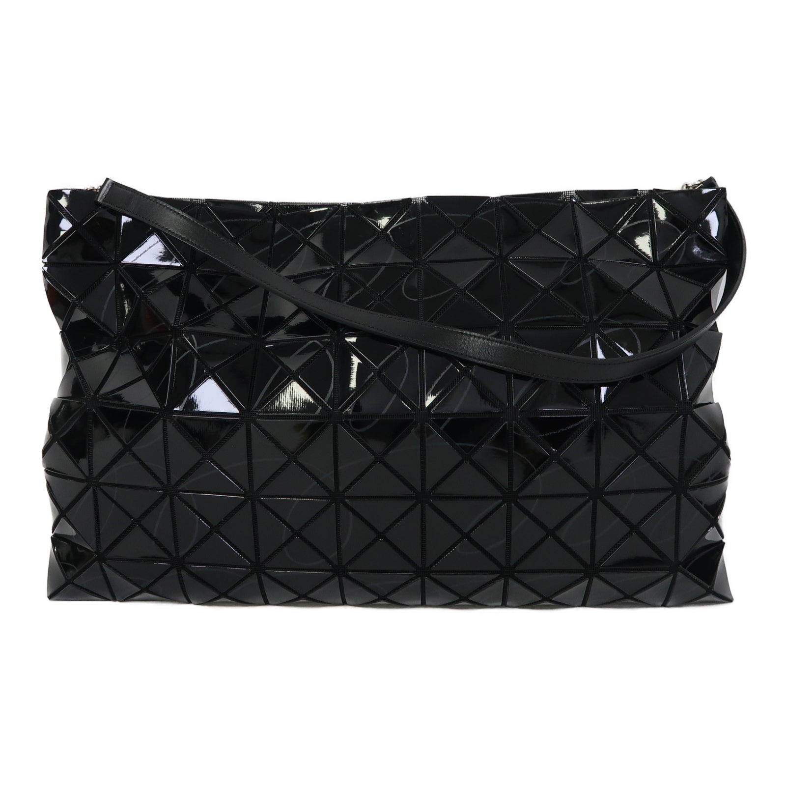 BAO BAO ISSEYMIYAKE PVC Tote Bag銀扣手挽袋黑色