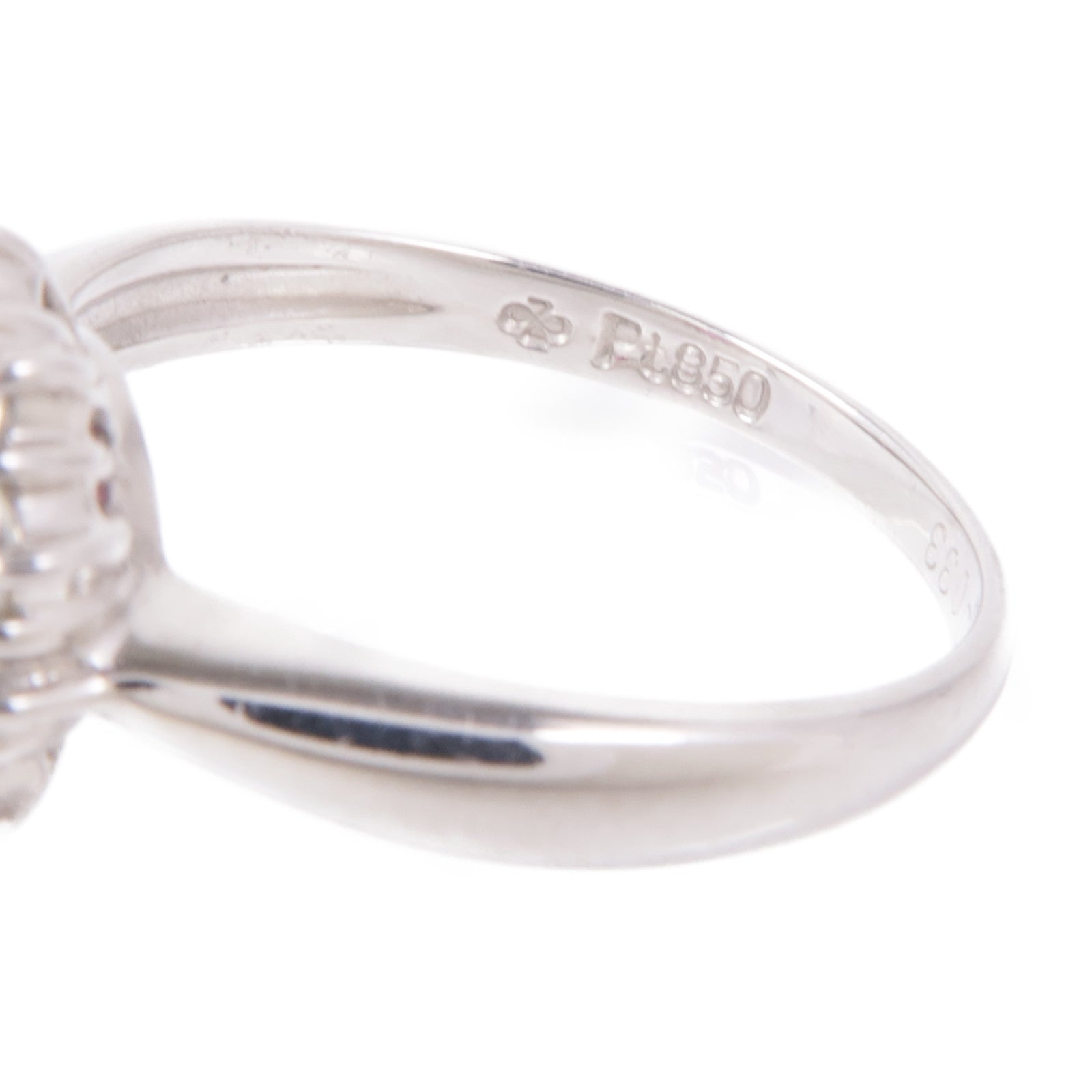 JEWELRY 【激減優惠】PT850鉑金Ruby/Diamond Ring紅寶石/鑽石戒指US#5.75