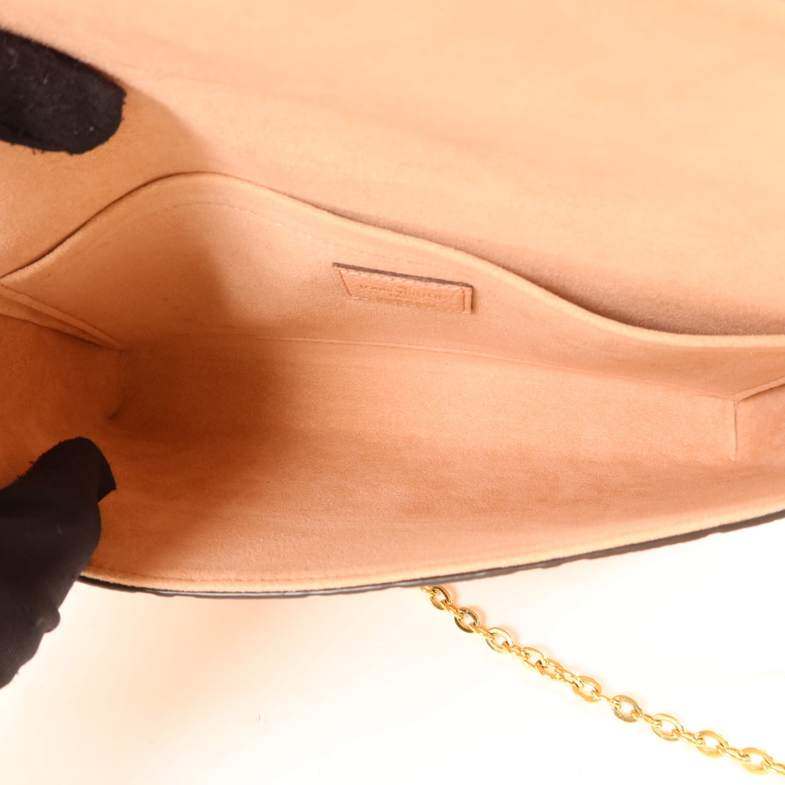 LOUIS VUITTON Monogram Empreinte Felicie Pochette金扣鏈帶肩背袋