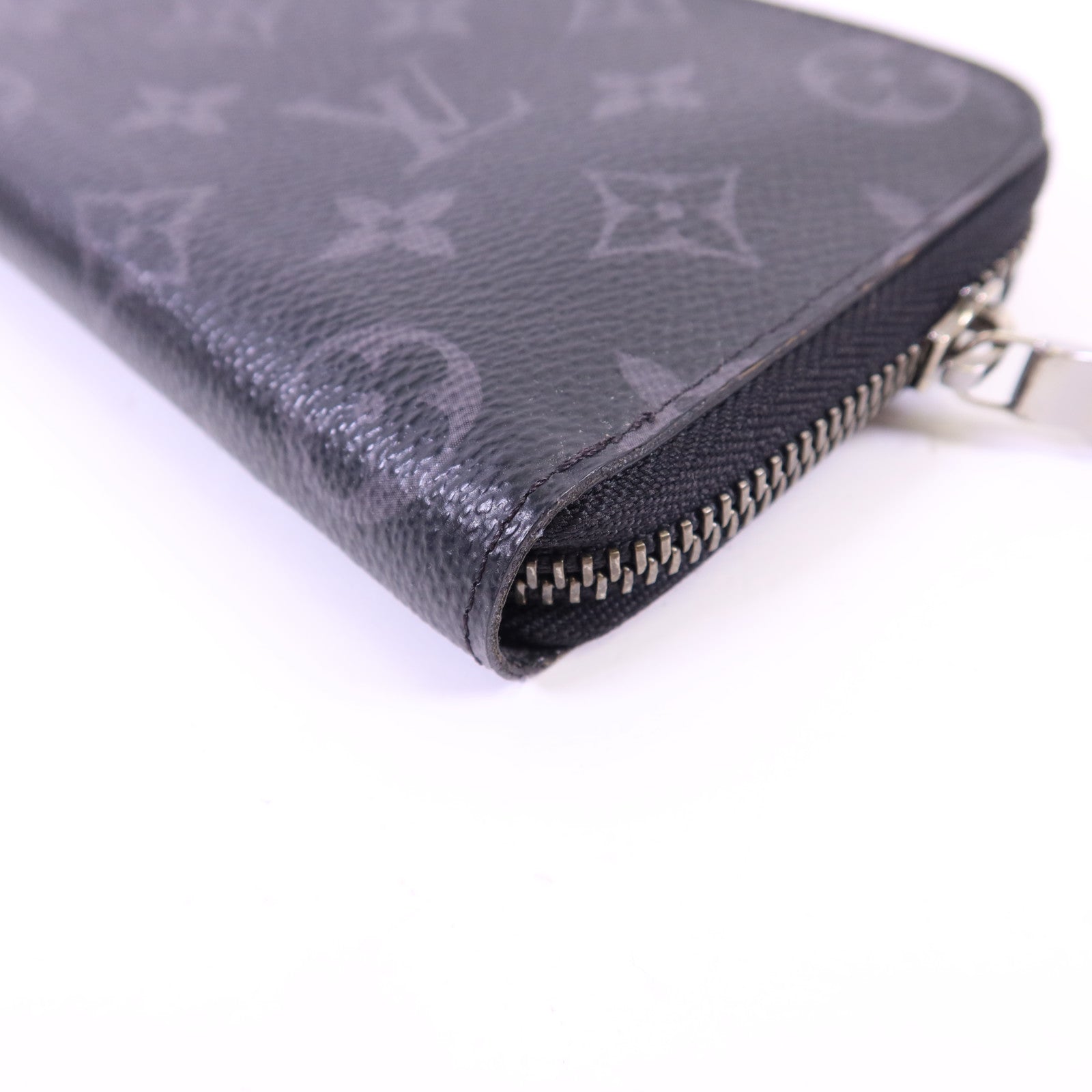 LOUIS VUITTON Monogram EclipseZippy Vertical Wallet銀扣長錢包