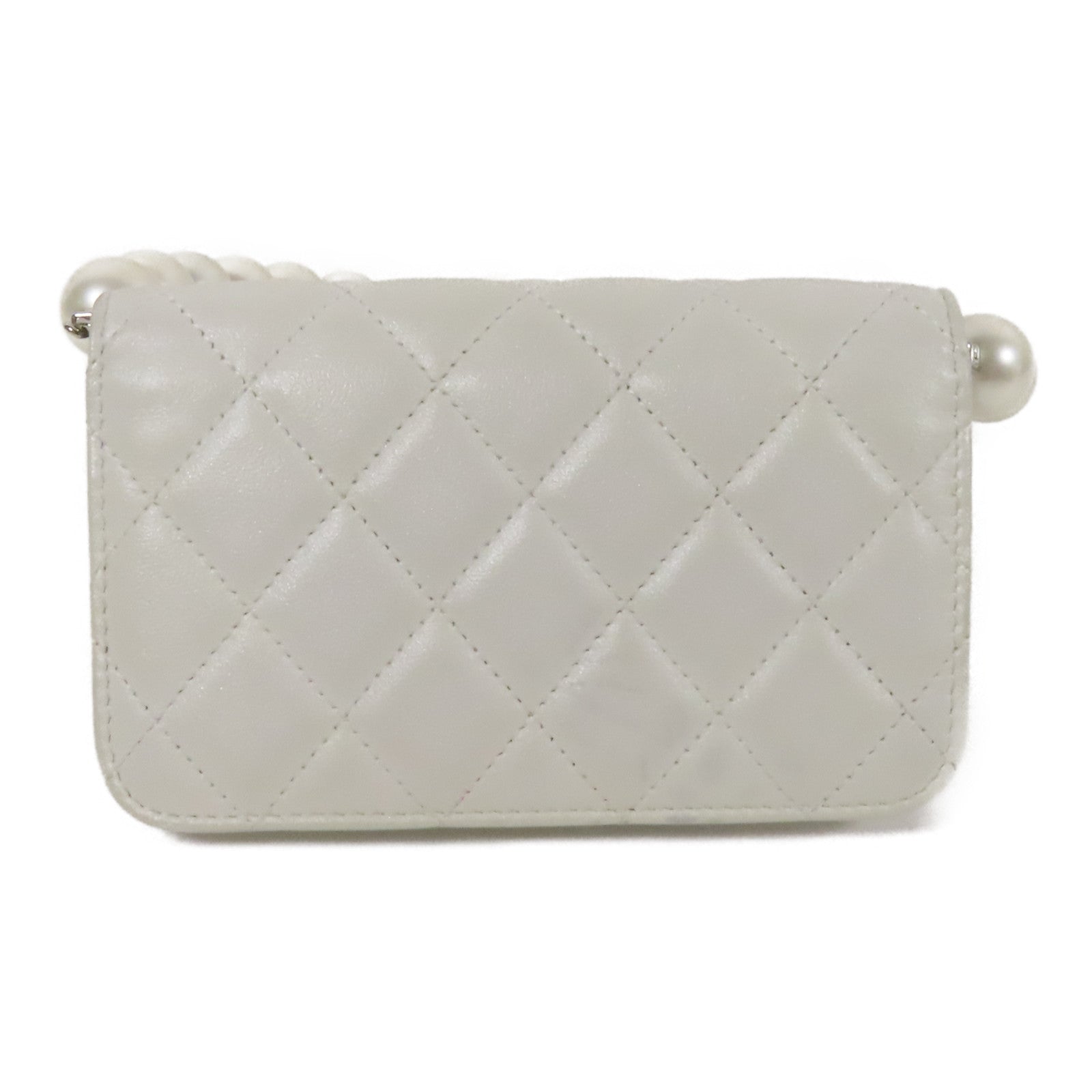 CHANEL 牛皮皮革Shoulder Bag銀扣肩背袋