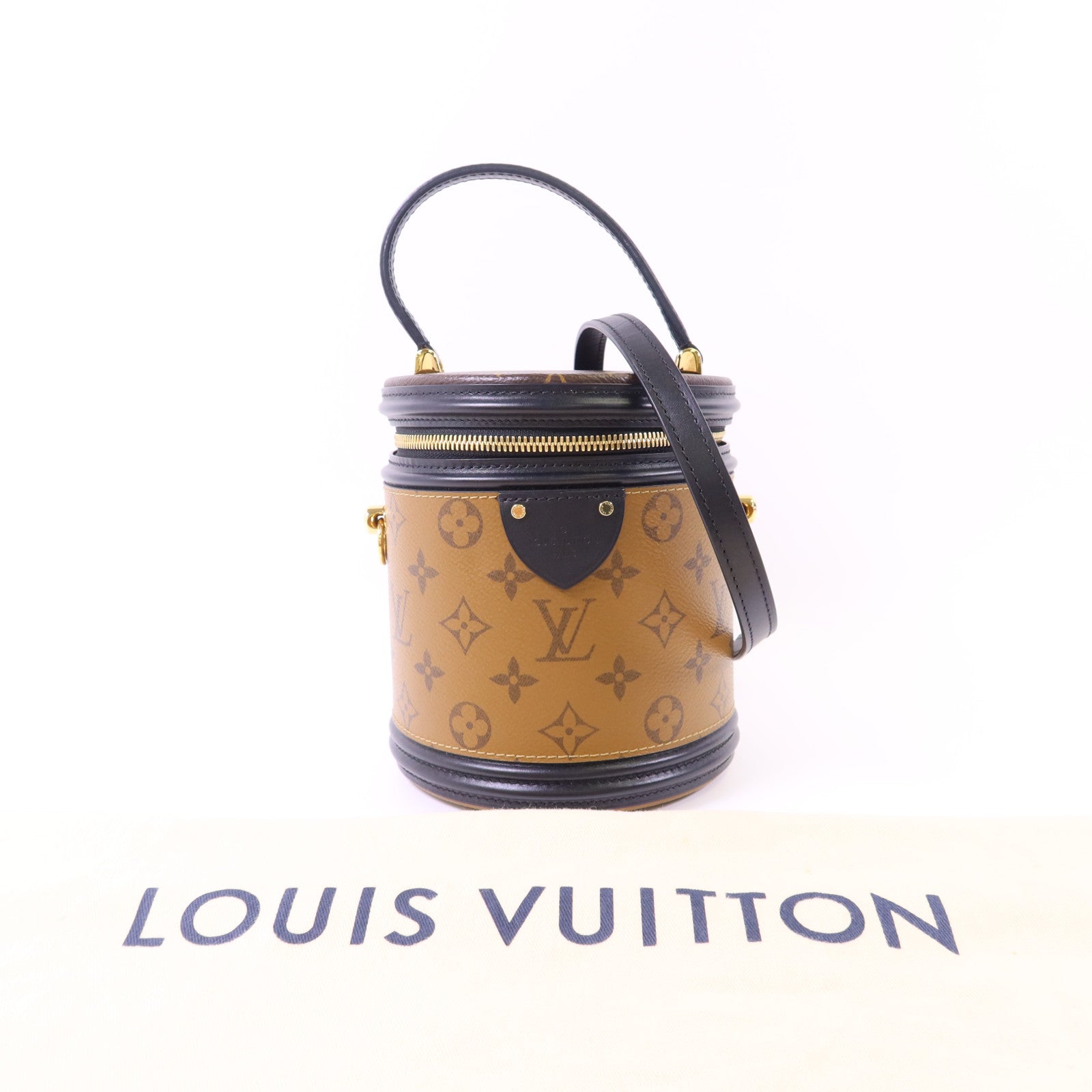 LOUIS VUITTON Monogram Reverse Cannes金扣手挽肩背兩用袋