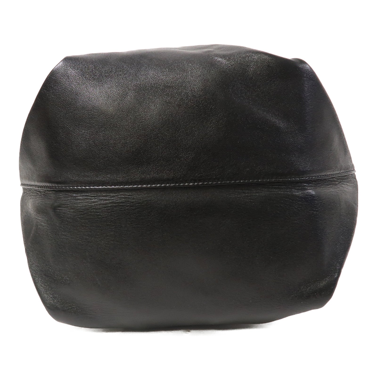 YVES SAINT LAURENT 皮革Bucket Bag銀扣鏈帶肩背袋黑色