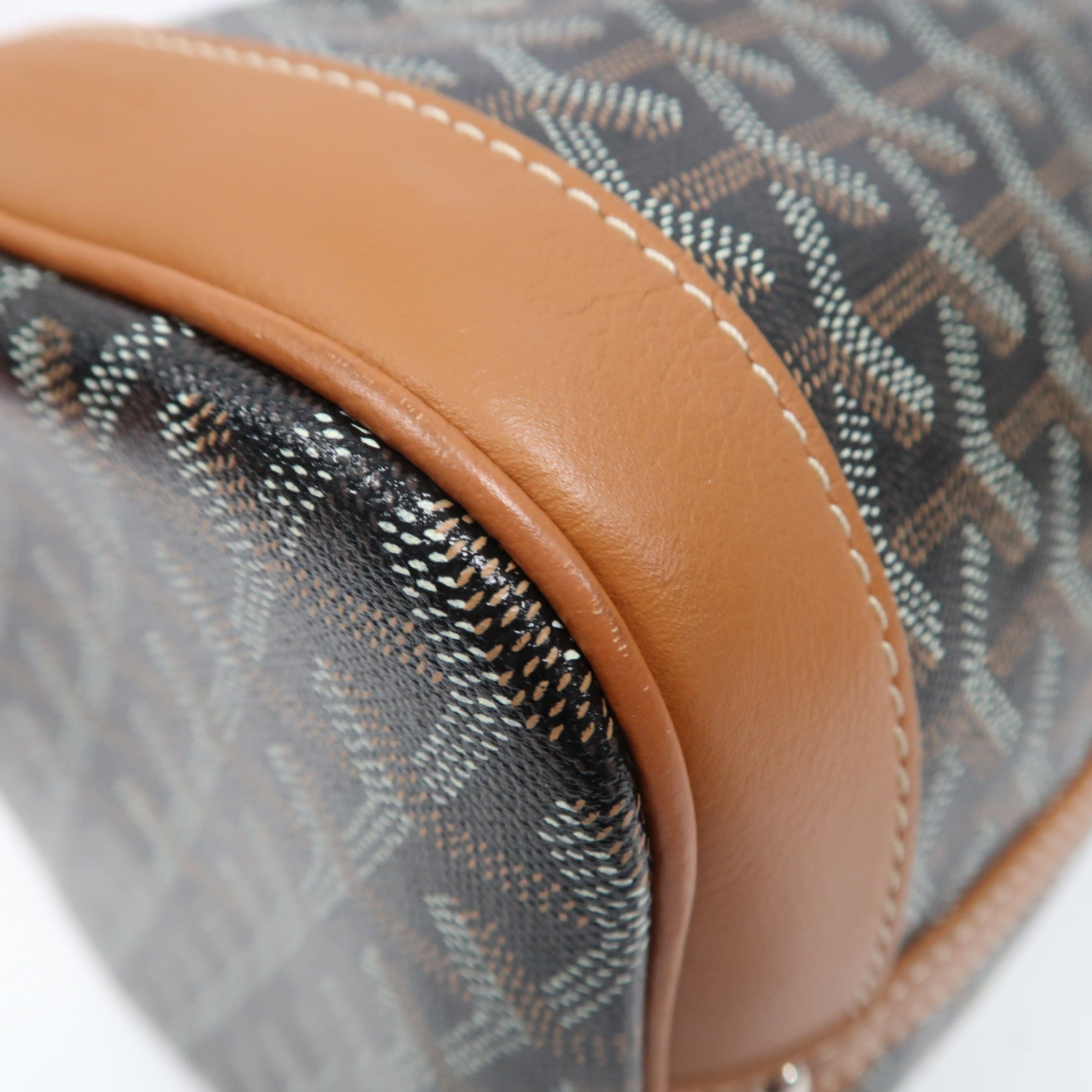 GOYARD 塗層帆布Petit Flot Bucket銀扣肩背袋黑色/啡色