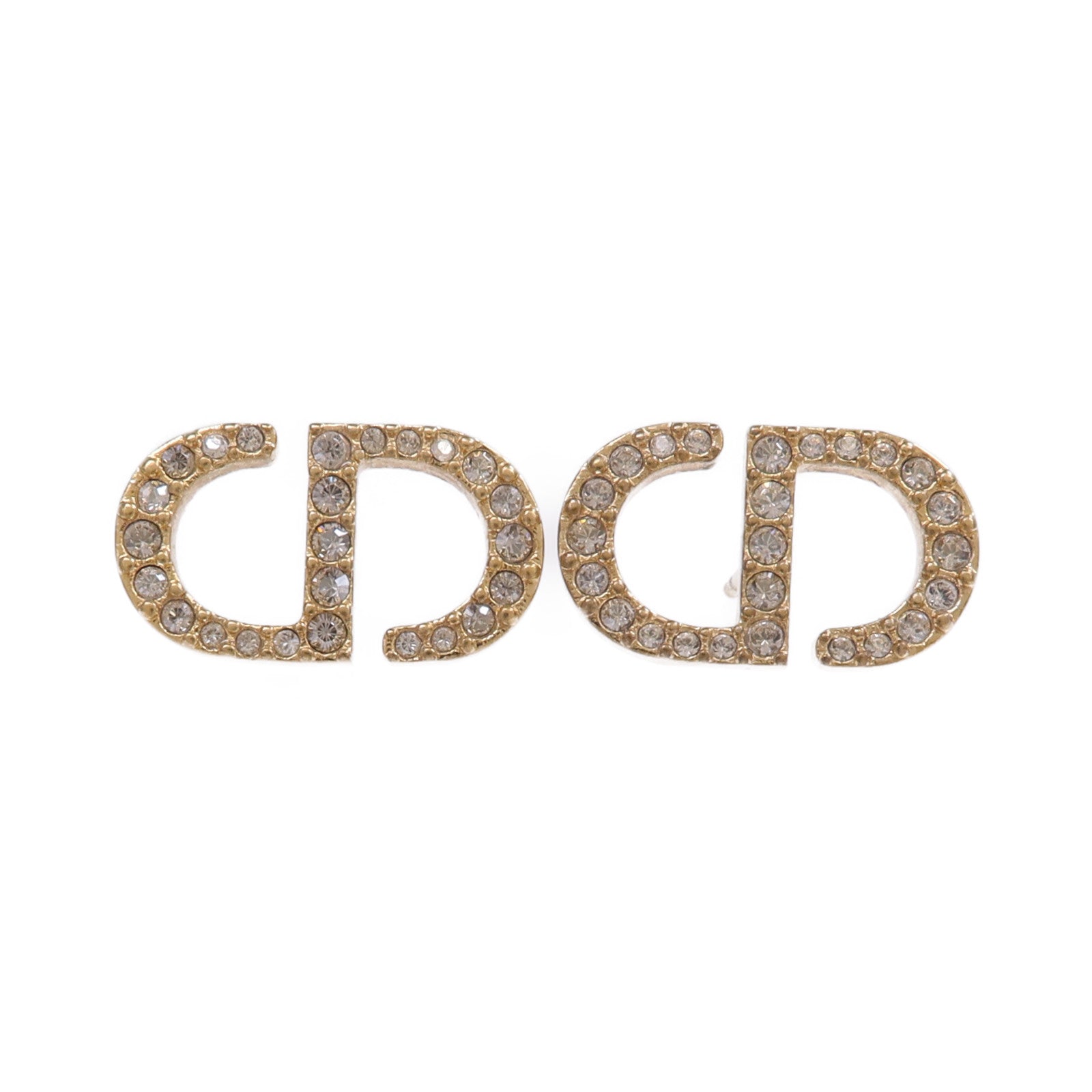 Dior 金屬/水晶Petit CD Stud Earring耳環