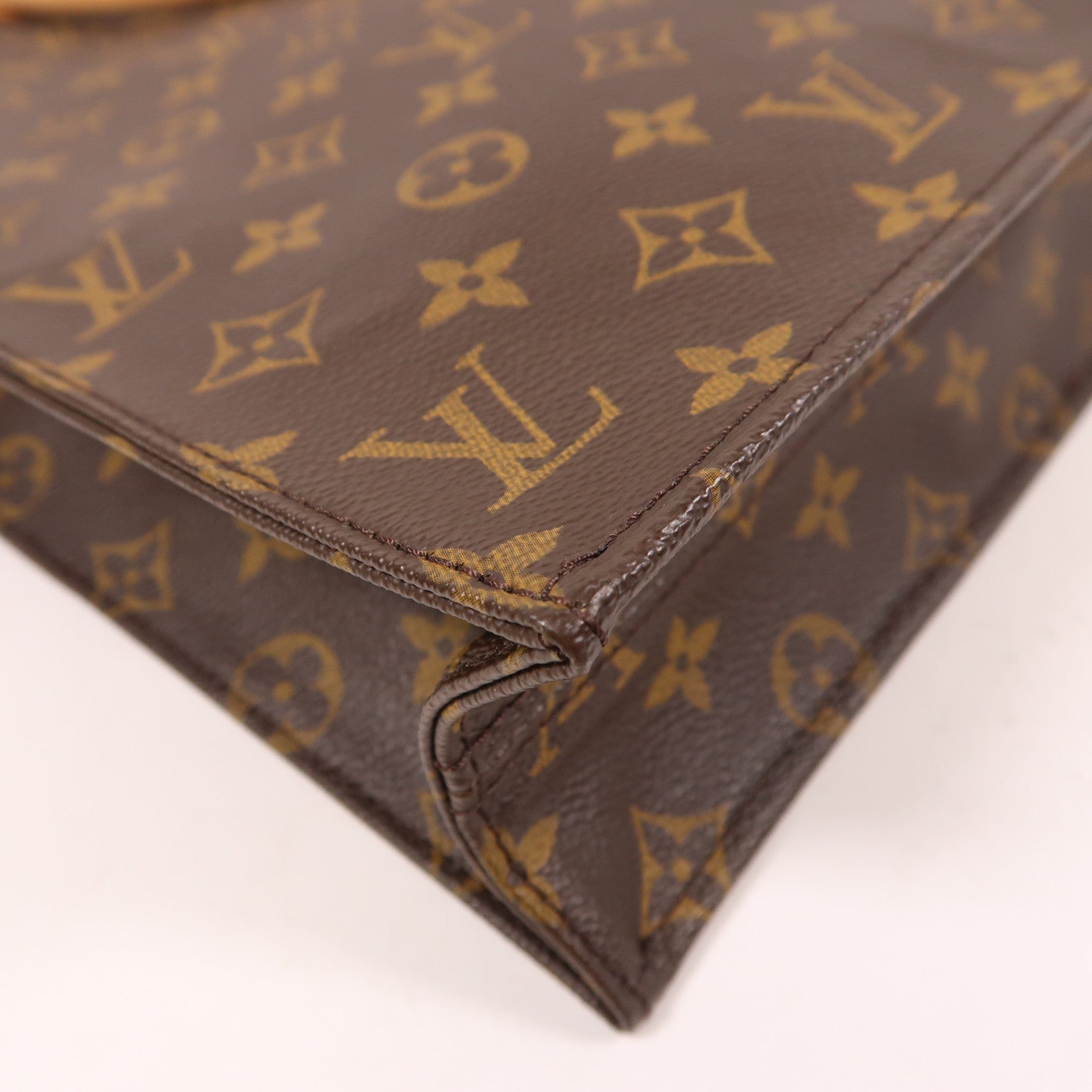 LOUIS VUITTON Monogram Sac Plat金扣手挽袋