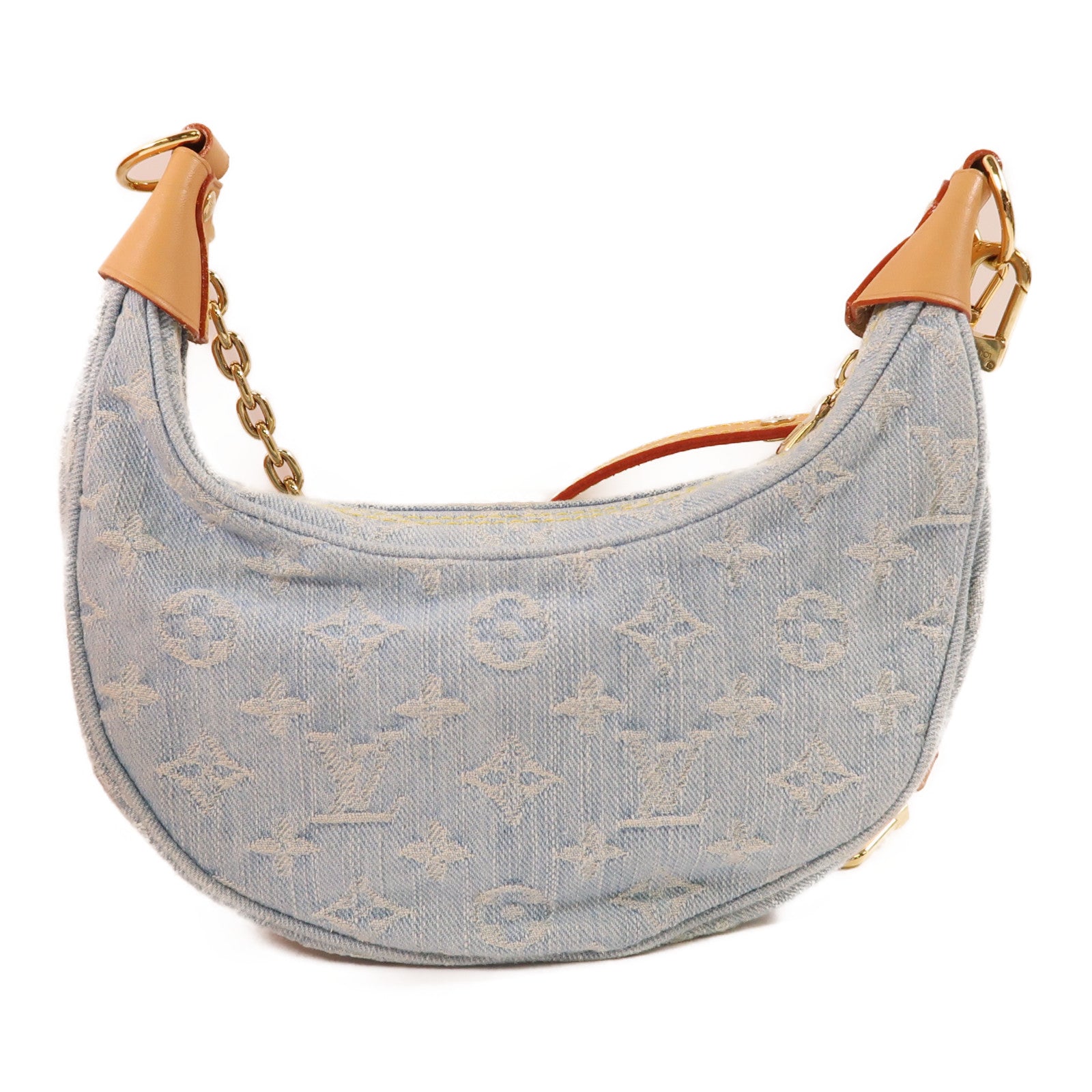 LOUIS VUITTON LV GHW Denim Loop Shoulder Bag M24846 Denim Blue