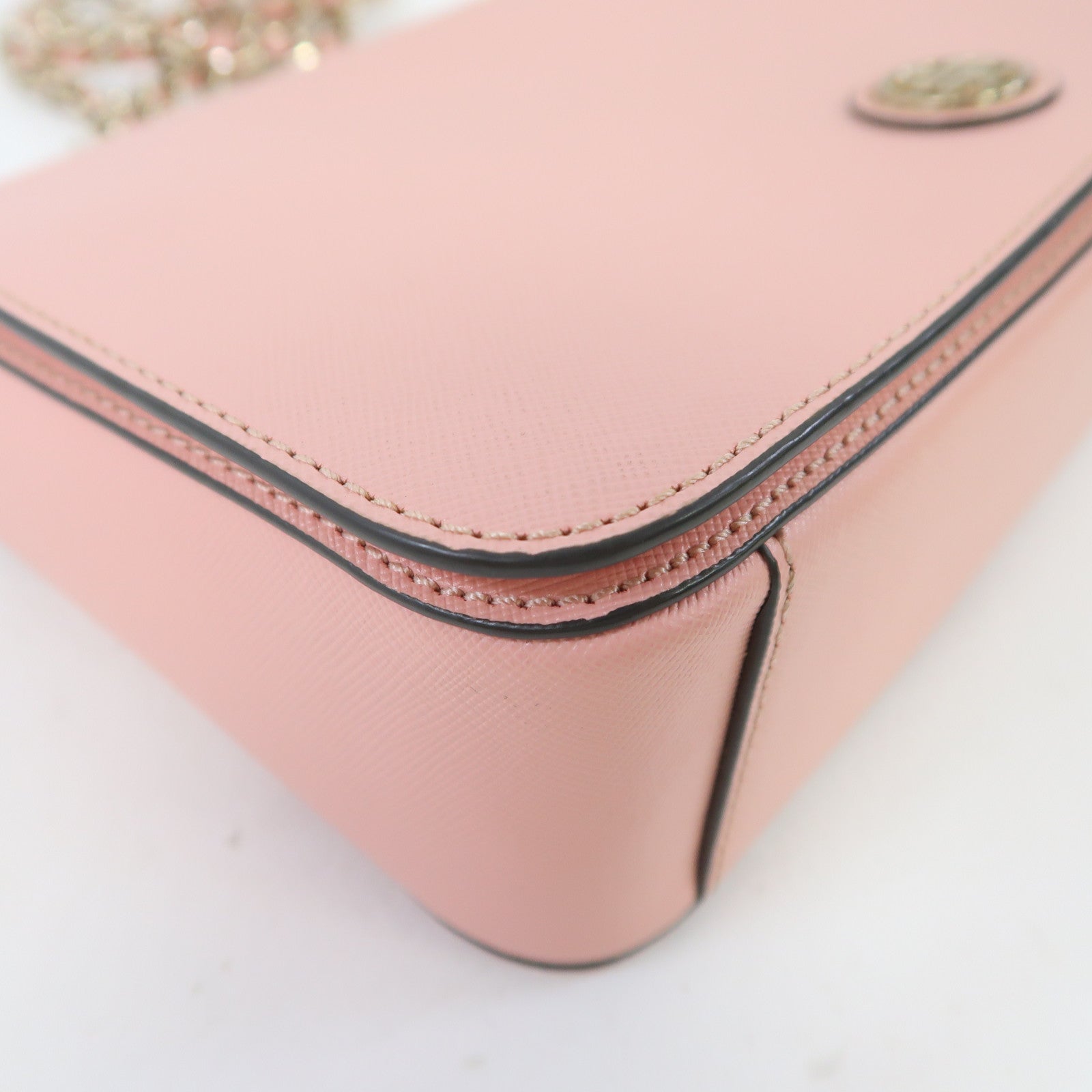 Tory Burch 牛皮皮革Chain Shoulder金扣鏈帶肩背袋粉紅色