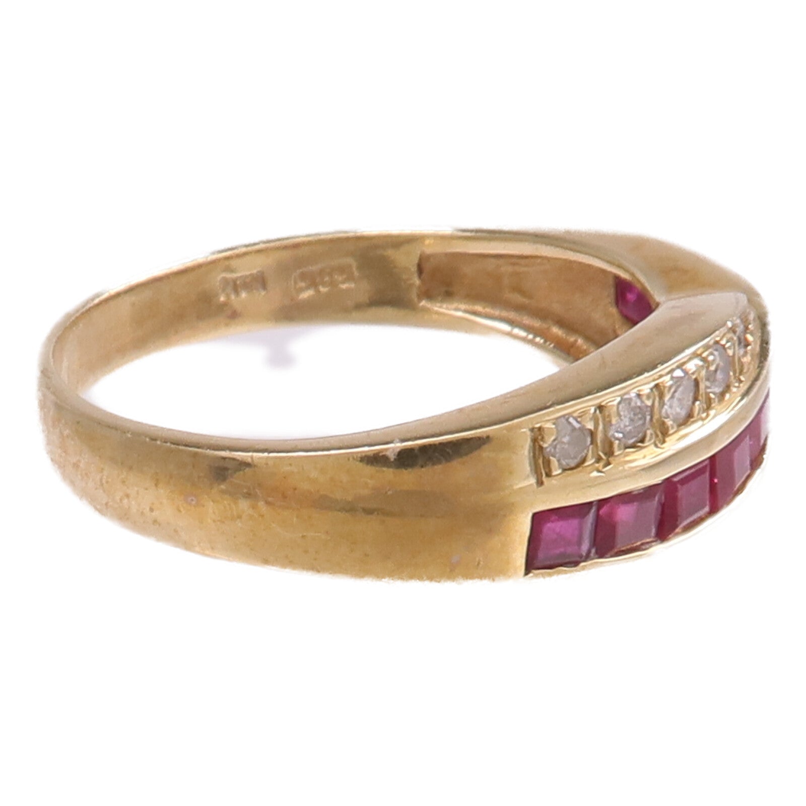 JEWELRY 14K黃金Ruby Diamond Ring紅寶石/鑽石戒指US#6.25