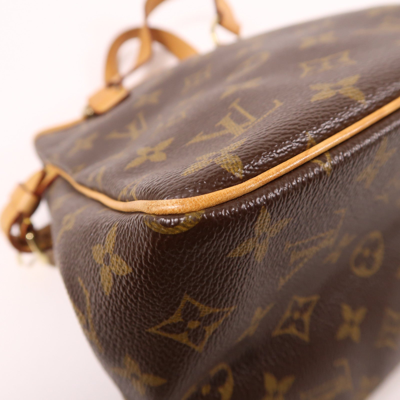 LOUIS VUITTON Monogram Batignolles金扣手挽袋棕色