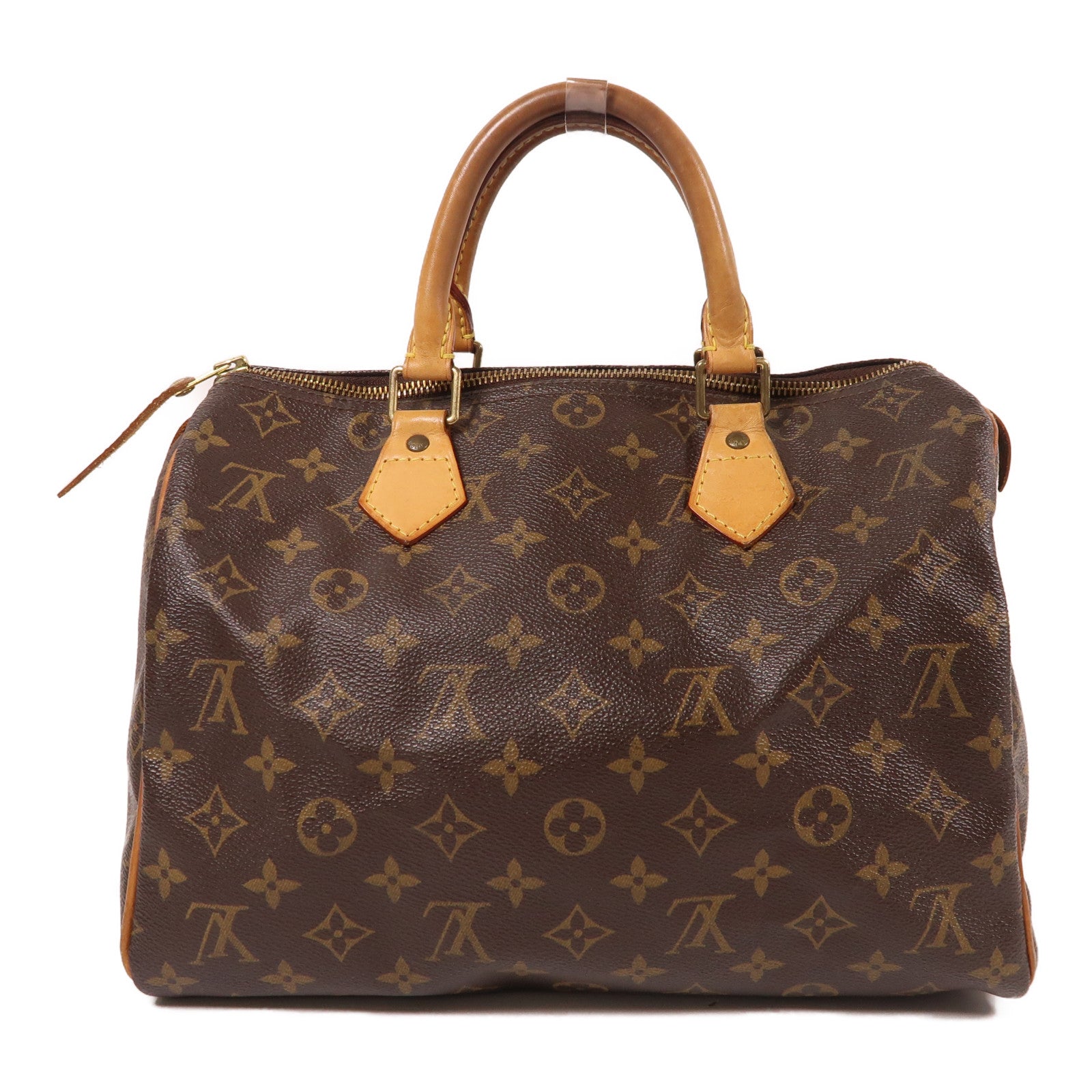 LOUIS VUITTON Monogram Speedy 30金扣手挽袋棕色