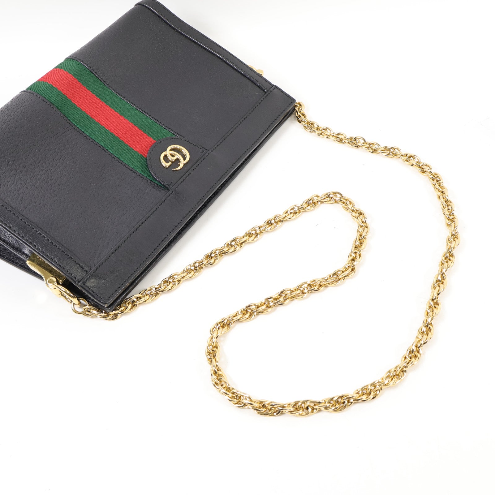 GUCCI 牛皮皮革Ophidia GG金扣鏈帶肩背袋
