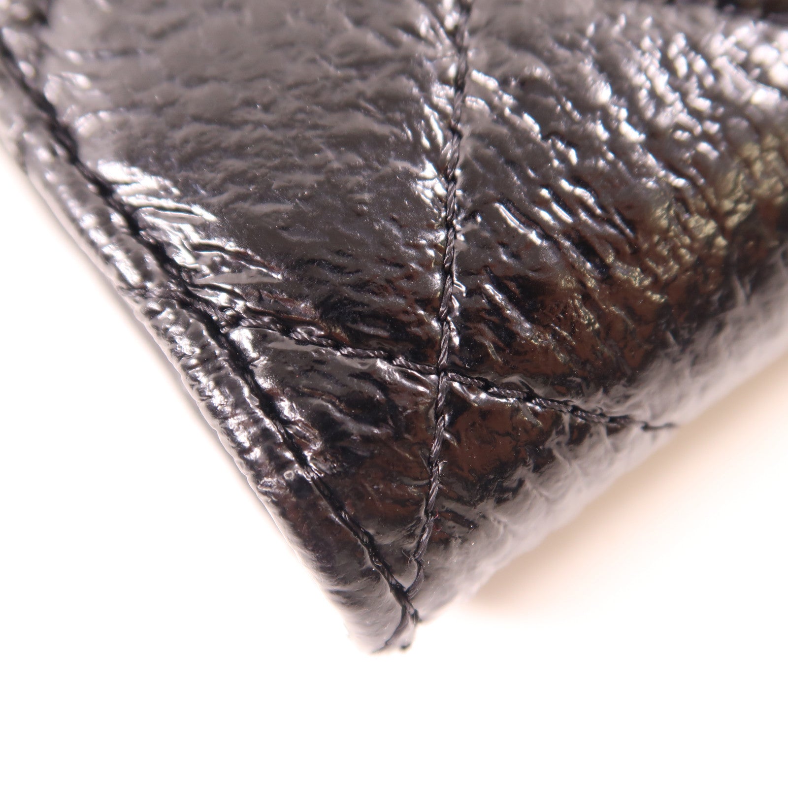 CHANEL 牛皮皮革Long Wallet銀扣長錢包黑色