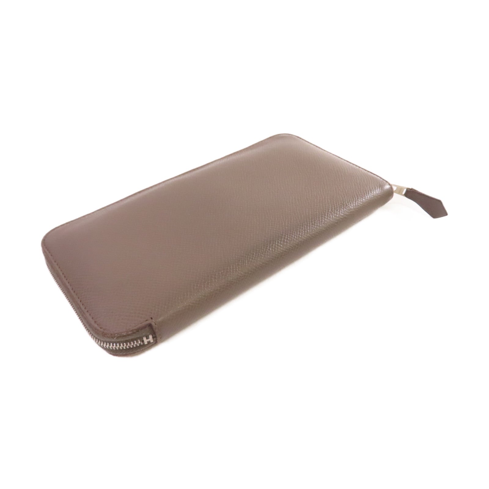 HERMES 【激減優惠】Epsom皮革Azap Classic Zipper Long Wallet銀扣拉鏈長錢包灰色