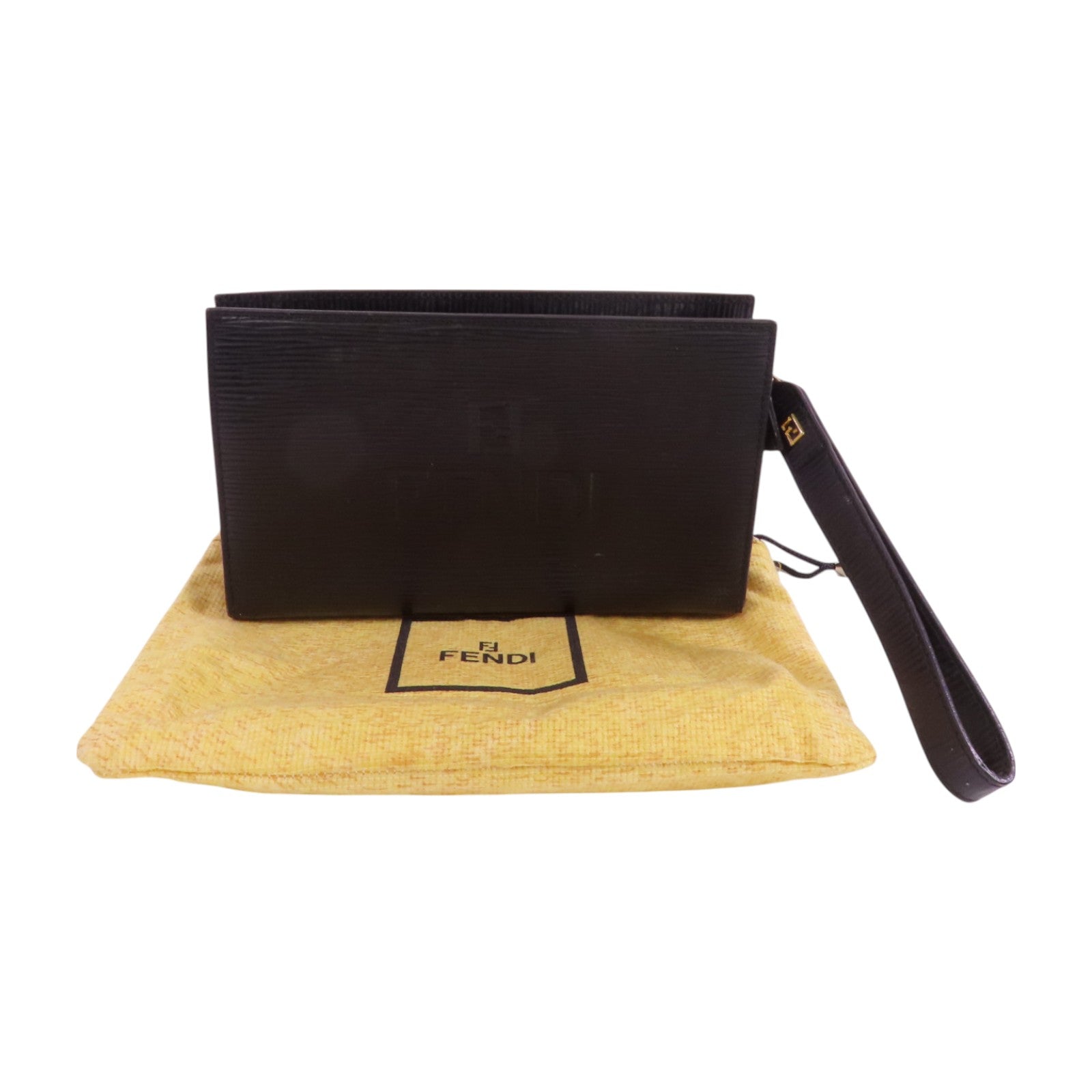 FENDI 牛皮皮革Clutch Pouch金扣手拿包