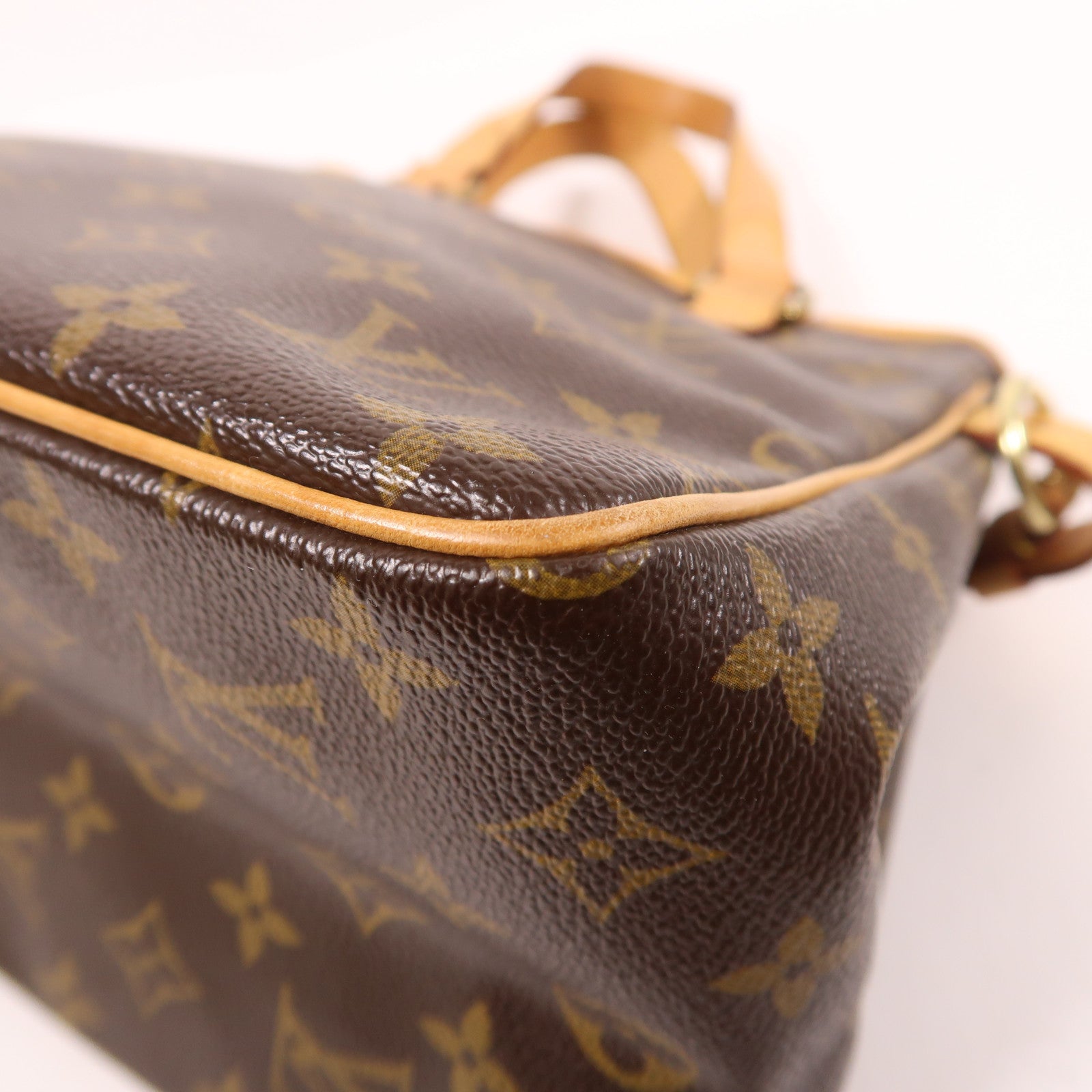 LOUIS VUITTON Monogram Batignolles金扣手挽袋棕色