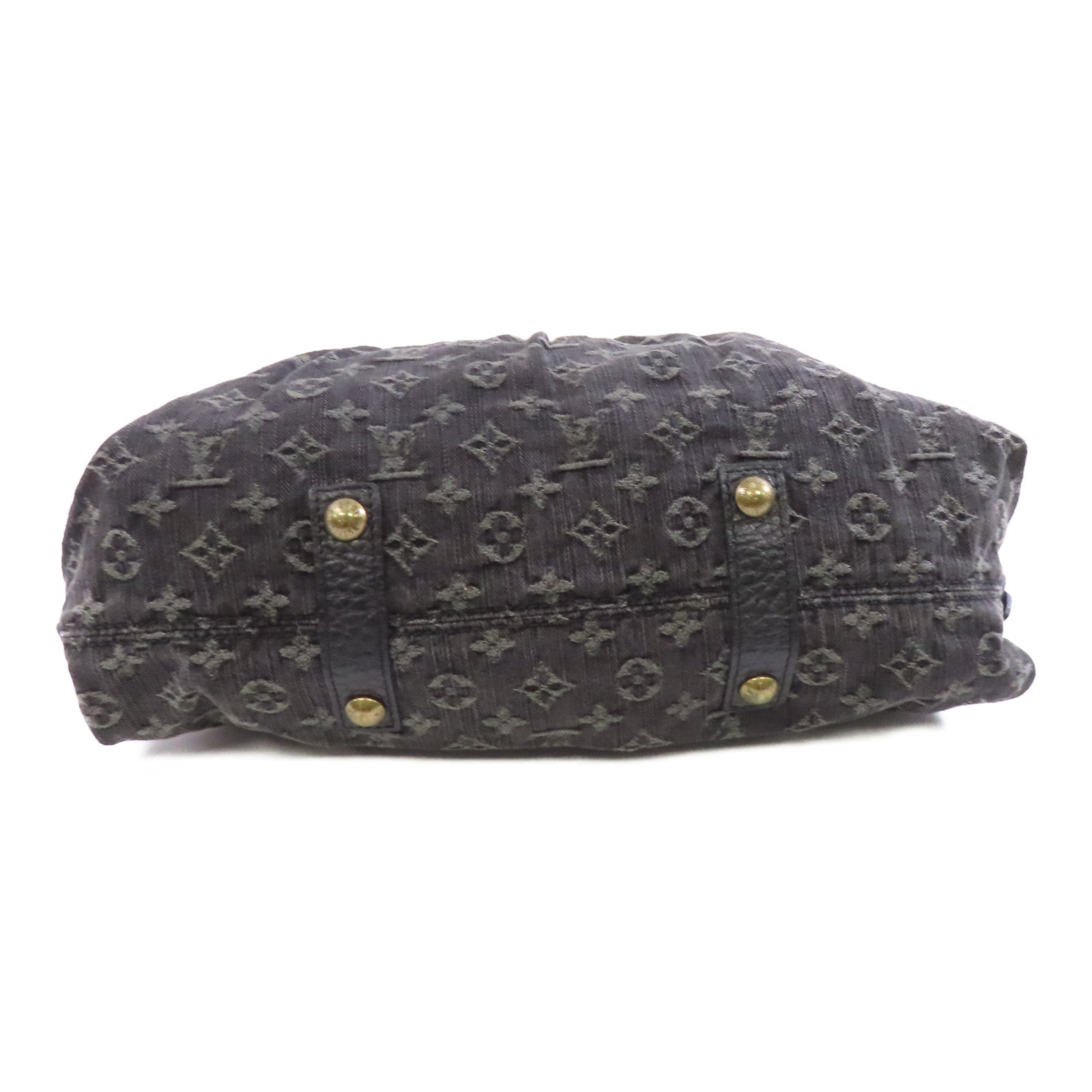 LOUIS VUITTON Monogram Denim Neo Cabby MM金扣手挽肩背兩用袋黑色