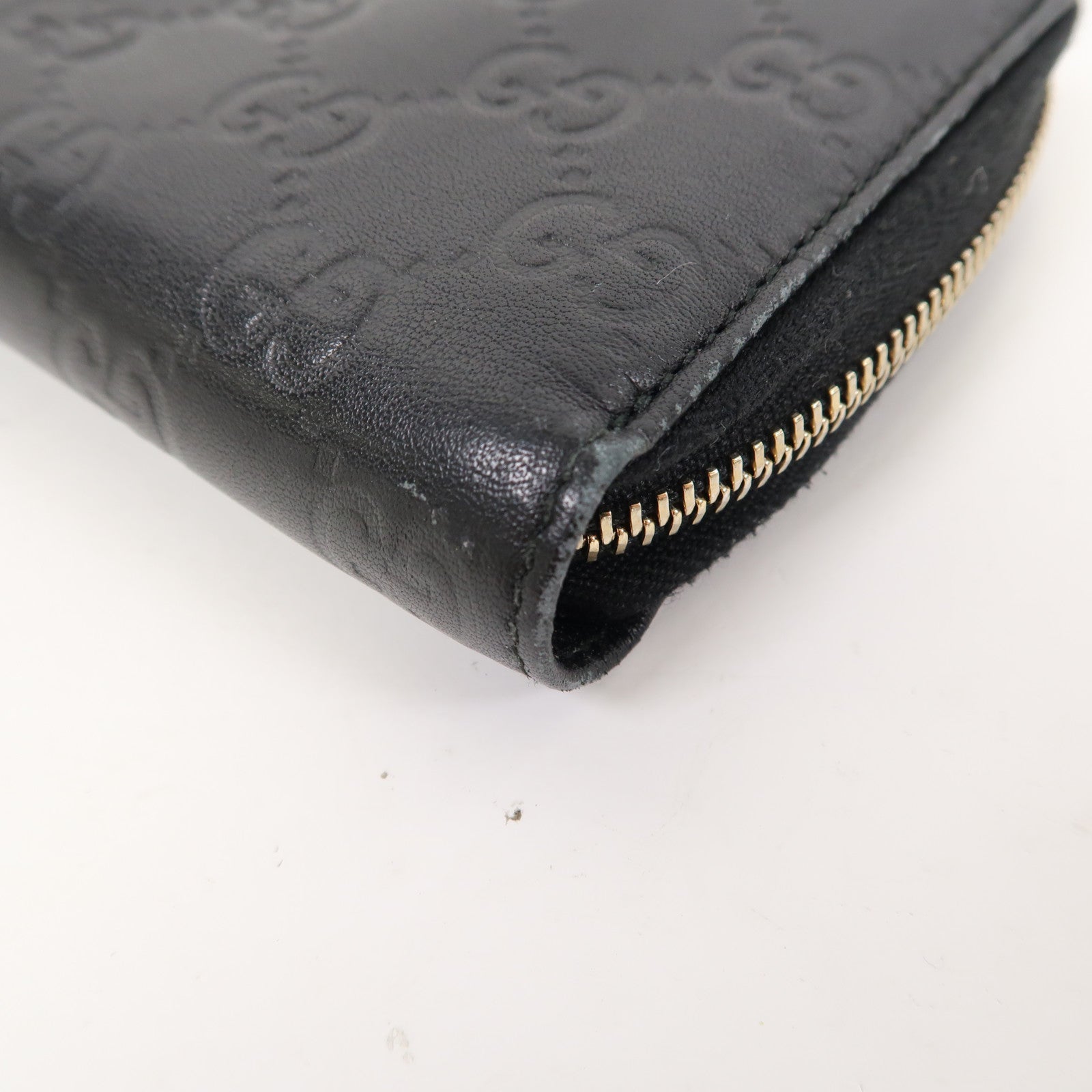 GUCCI 【激減優惠】牛皮皮革Wallet金扣錢包黑色