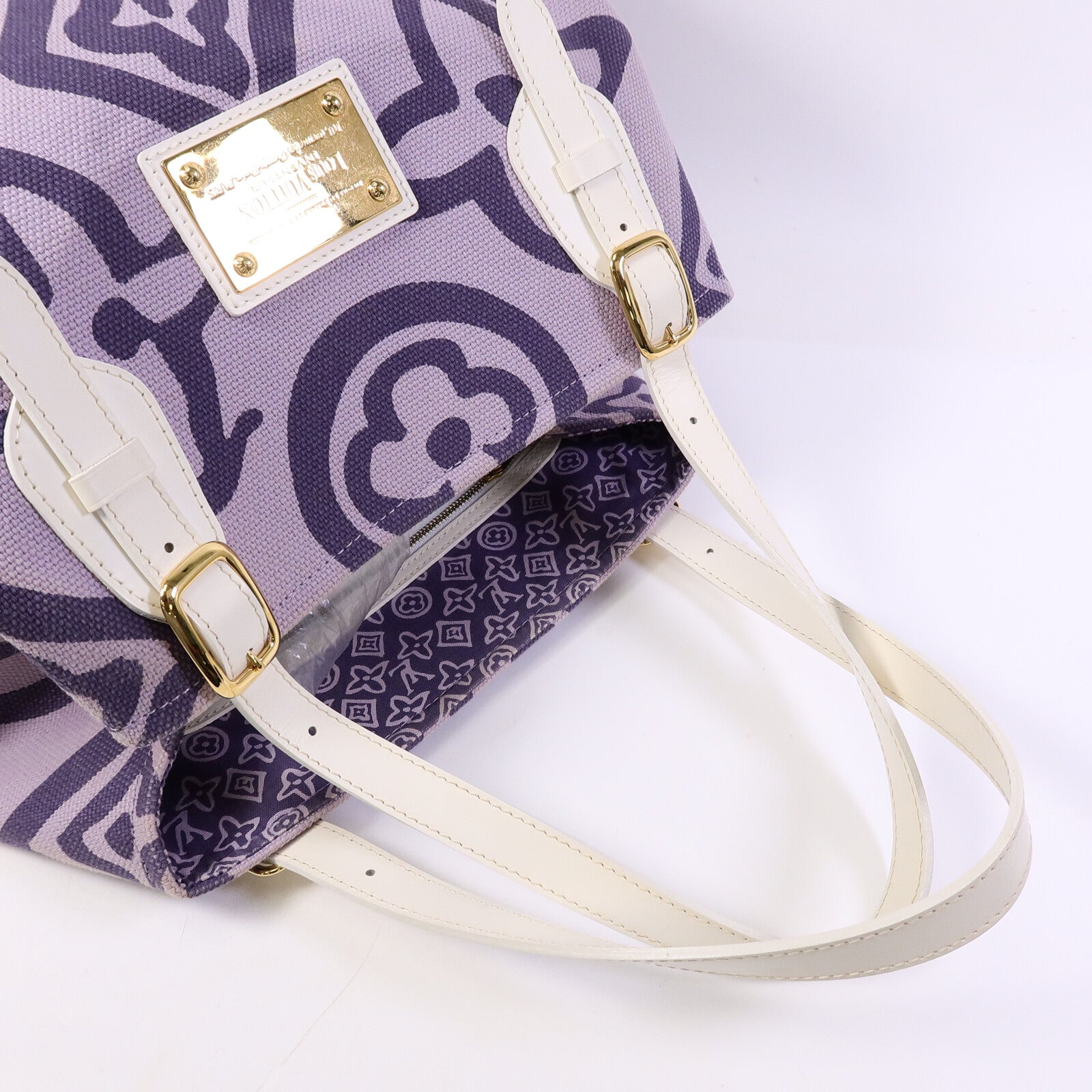 LOUIS VUITTON 帆布Tahitienne GM Lilac手挽袋