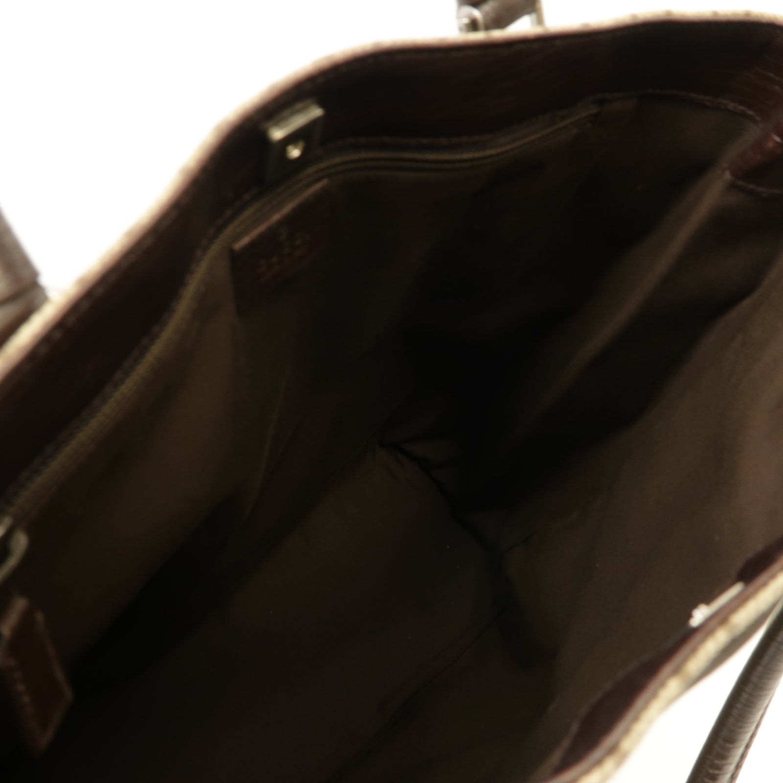 GUCCI 塗層帆布Shoulder Bag銀扣肩背袋卡其色