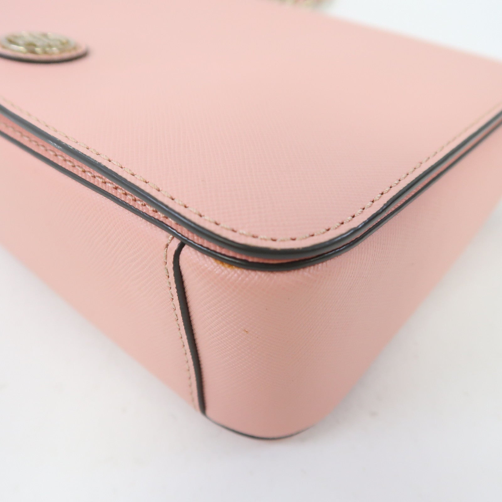 Tory Burch 牛皮皮革Chain Shoulder金扣鏈帶肩背袋粉紅色