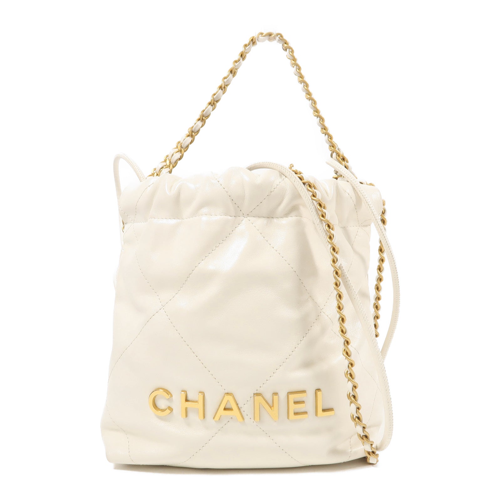 CHANEL 牛皮皮革Chanel 22 Mini金扣鏈帶肩背袋