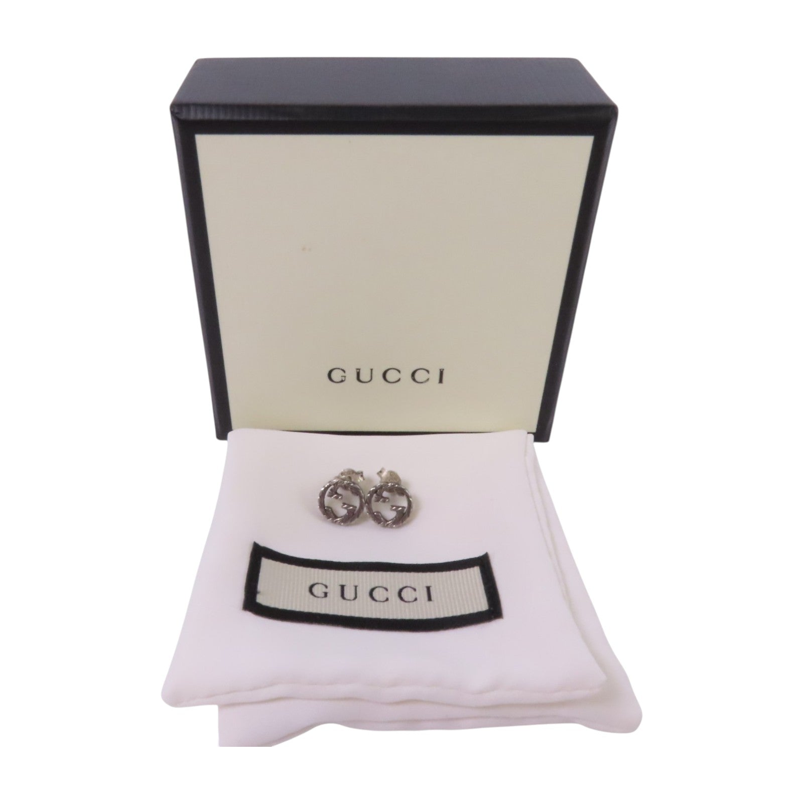 GUCCI 925純銀GG Earrings銀扣耳環