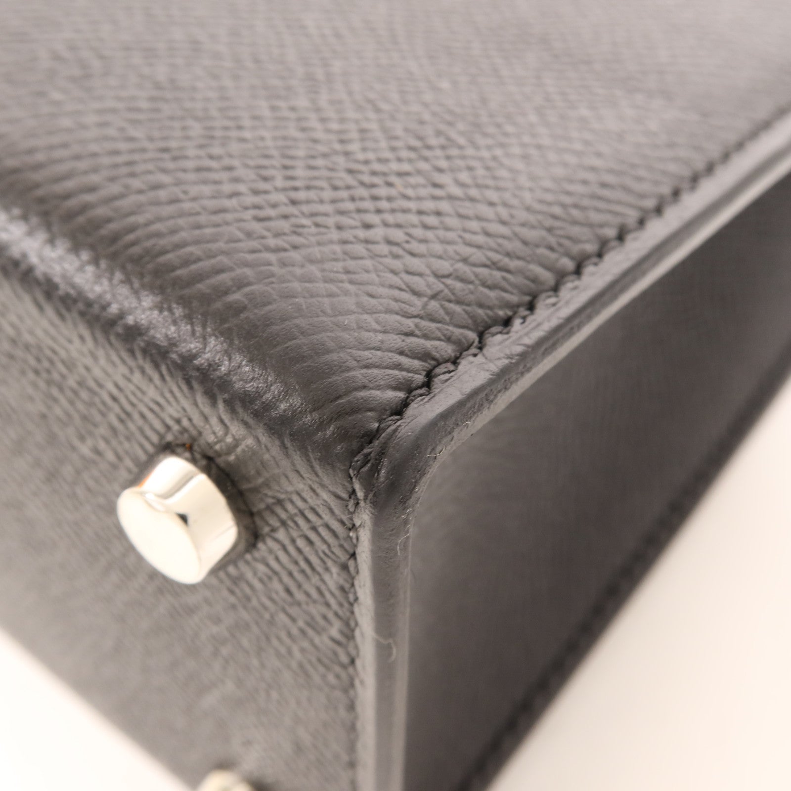 HERMES Epsom皮革Verrou 23銀扣肩背袋Noir