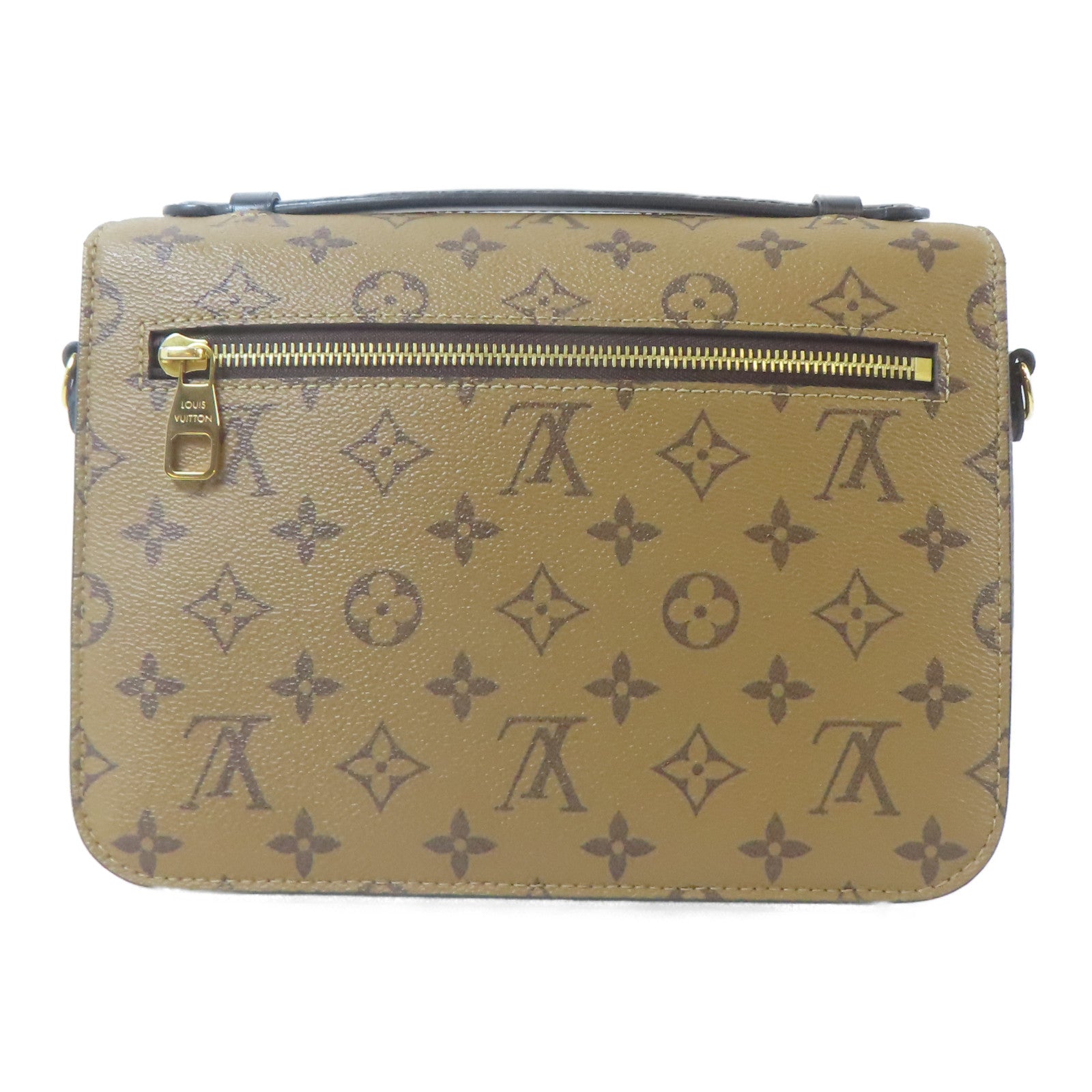 LOUIS VUITTON 【激減優惠】Monogram Reverse Pochette Métis金扣手挽肩背兩用袋啡色