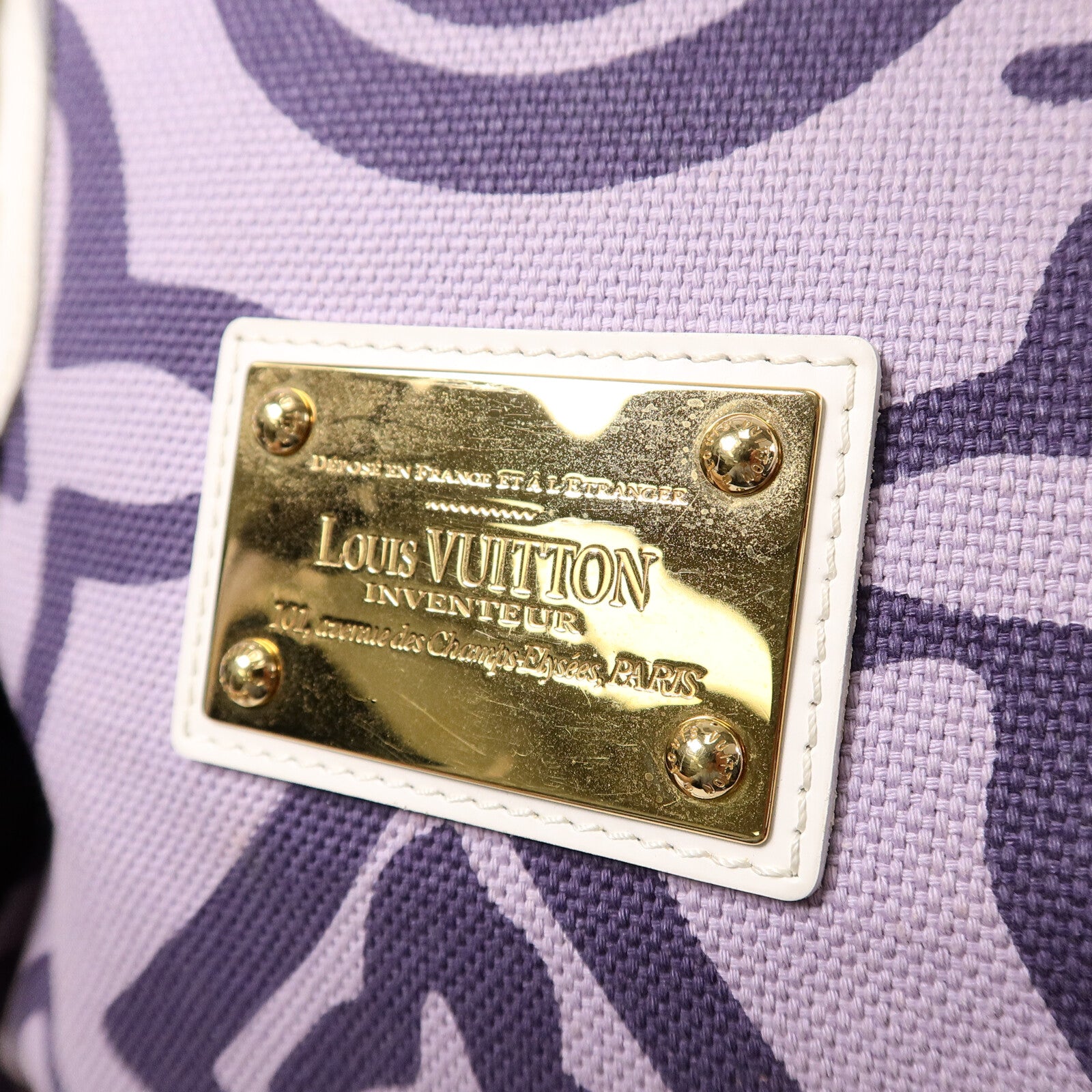 LOUIS VUITTON 帆布Tahitienne GM Lilac手挽袋