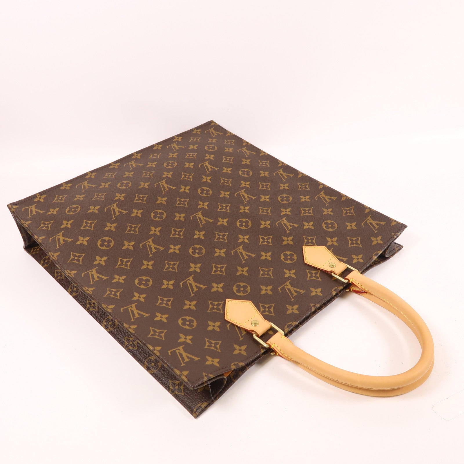 LOUIS VUITTON Monogram Sac Plat金扣手挽袋