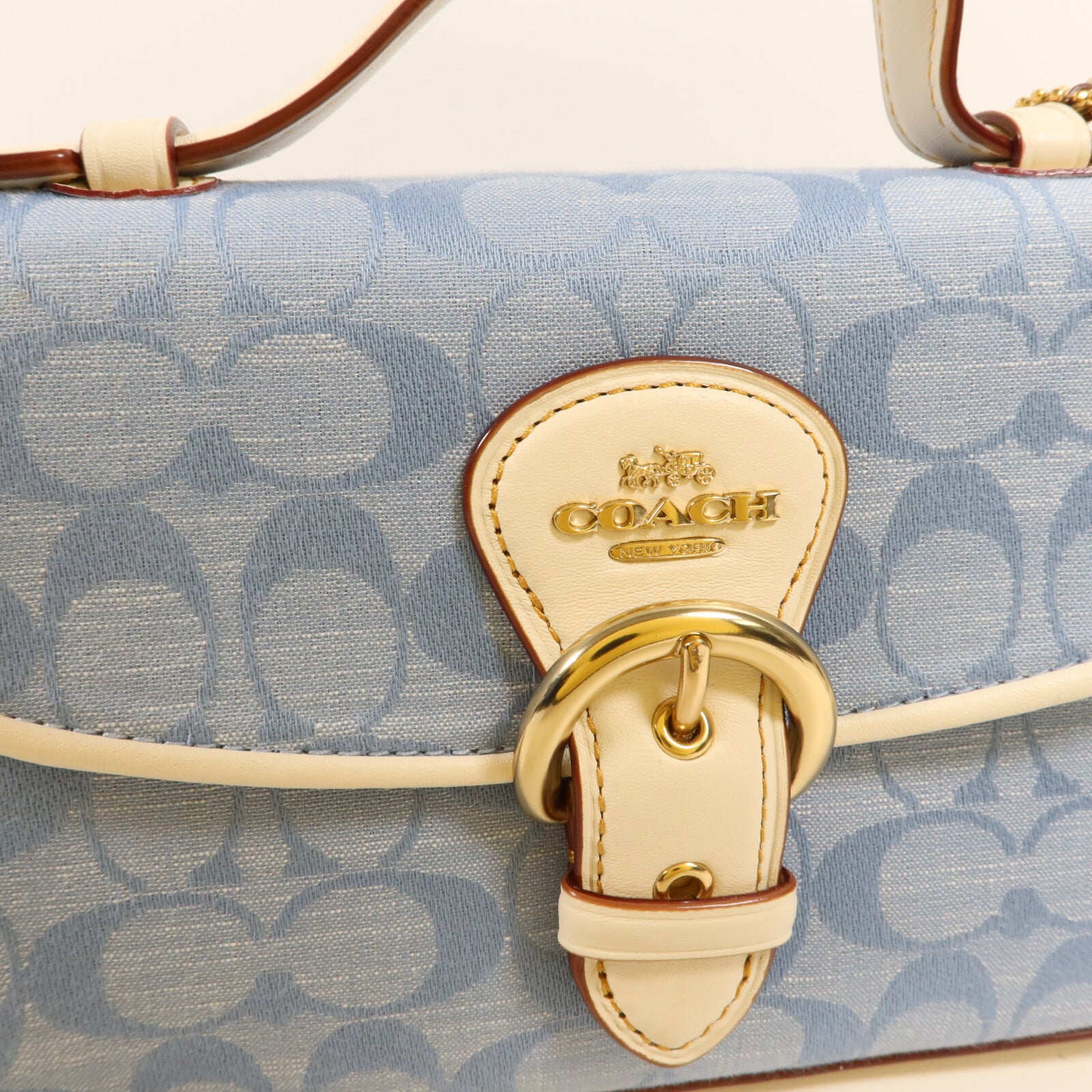 COACH 牛仔布Kleo Top Handle Bag手挽肩背兩用袋