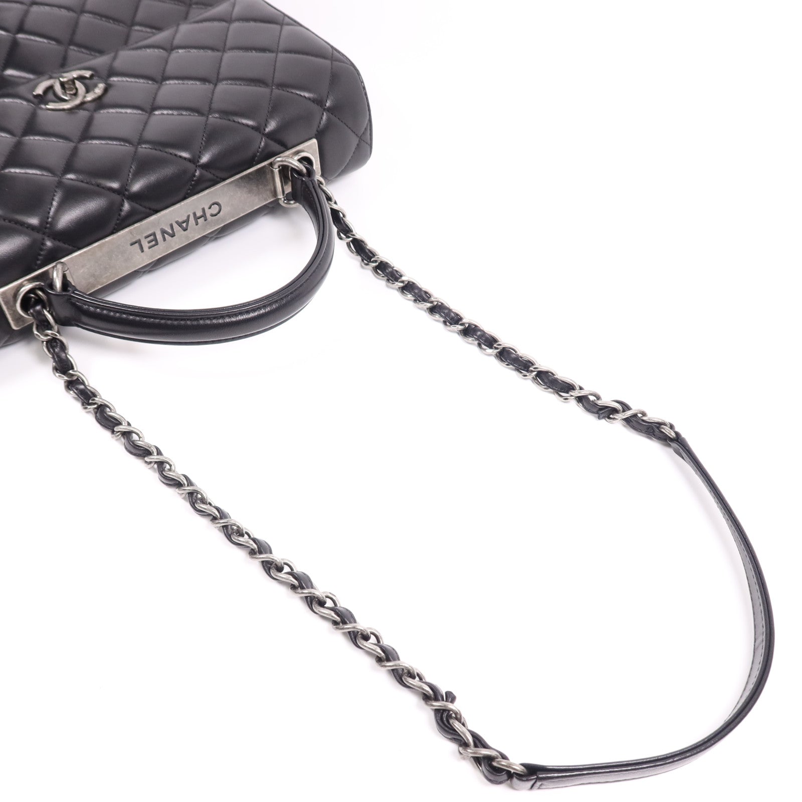 CHANEL 羊皮皮革Trendy cc銀扣鏈帶肩背袋