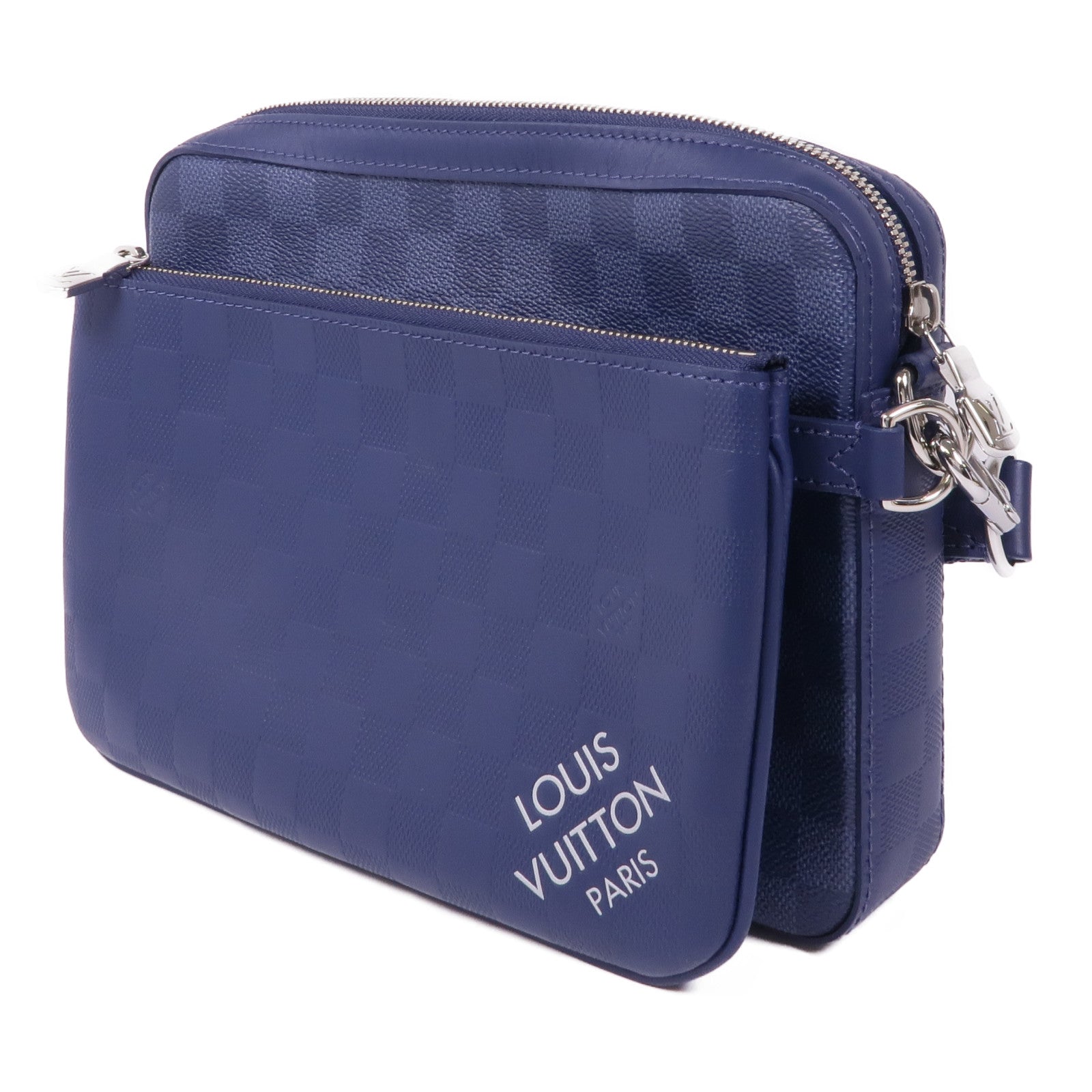 LOUIS VUITTON 【激減優惠】Damier Squared Trio Shoulder Bag銀扣肩背袋
