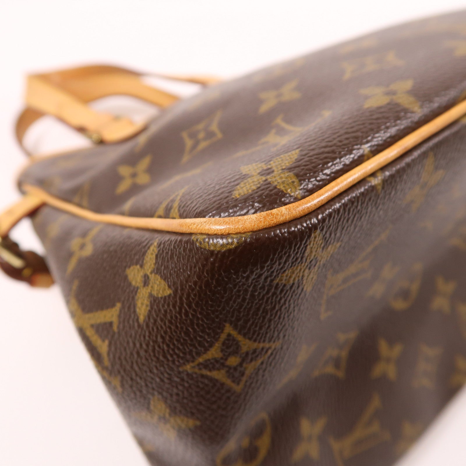 LOUIS VUITTON Monogram Batignolles金扣手挽袋棕色