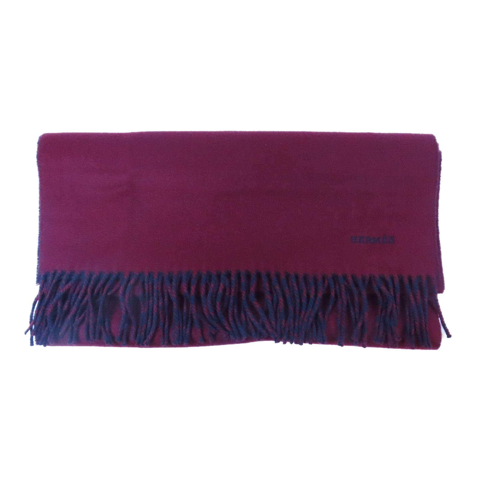 HERMES Cashmere Scarf圍巾紅色/深藍色