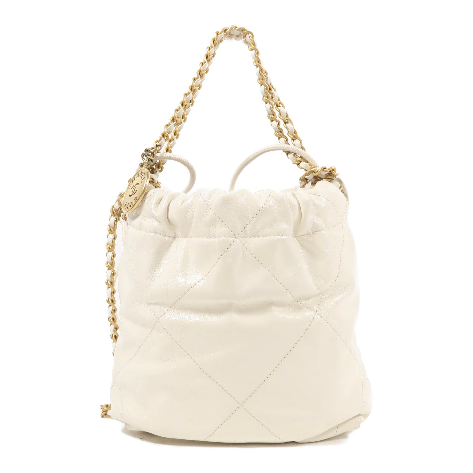 CHANEL 牛皮皮革Chanel 22 Mini金扣鏈帶肩背袋