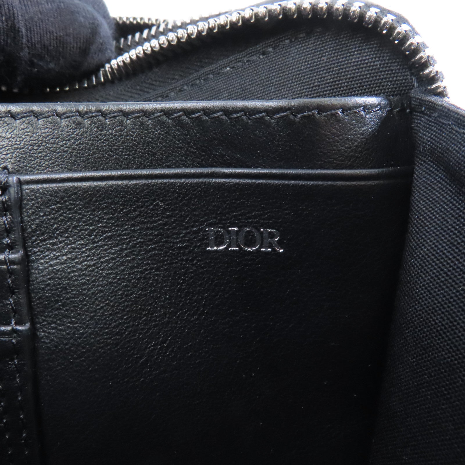Dior 帆布Zipped Pouch With Strap銀扣肩背袋藍色