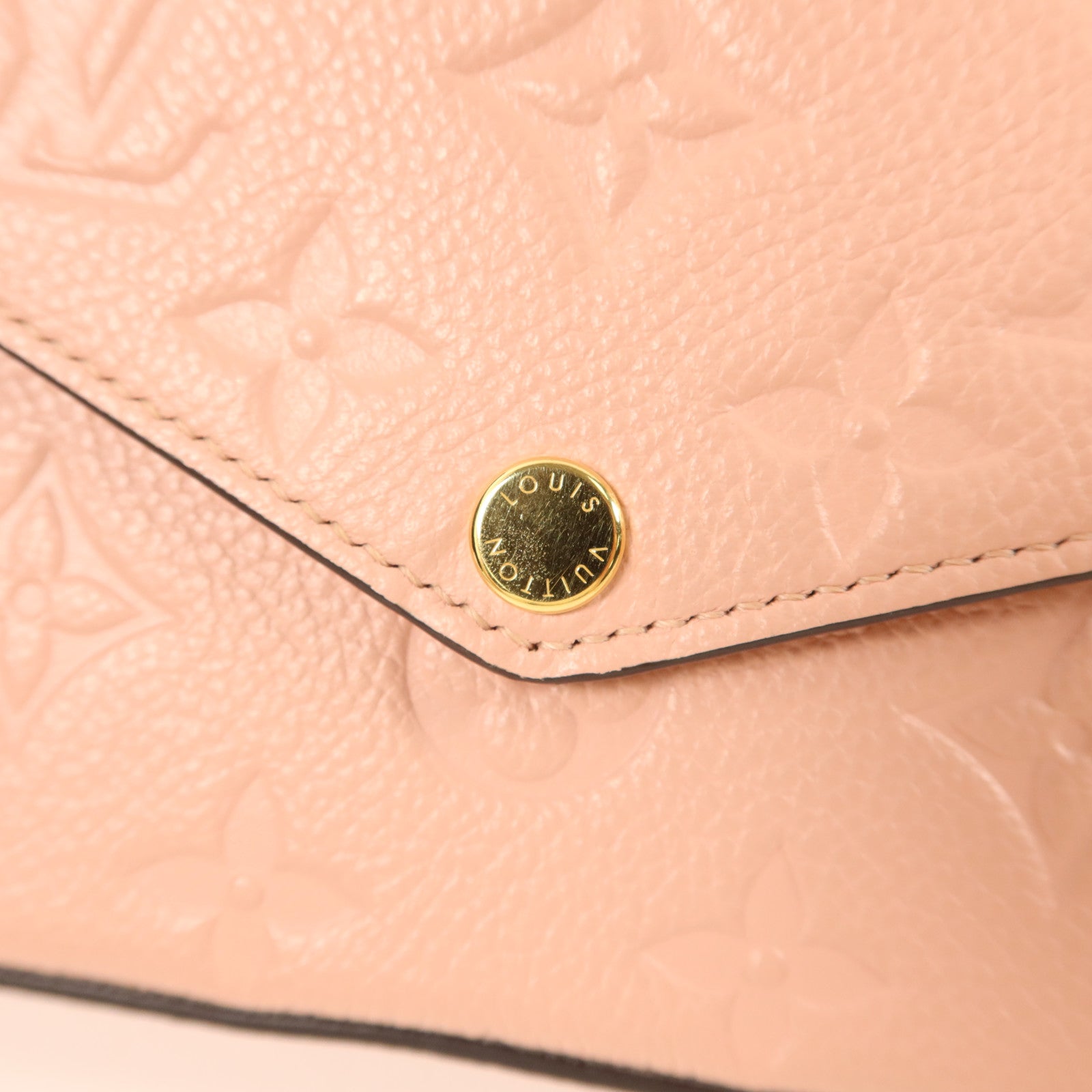LOUIS VUITTON Monogram Empreinte Felicie Pochette金扣鏈帶肩背袋