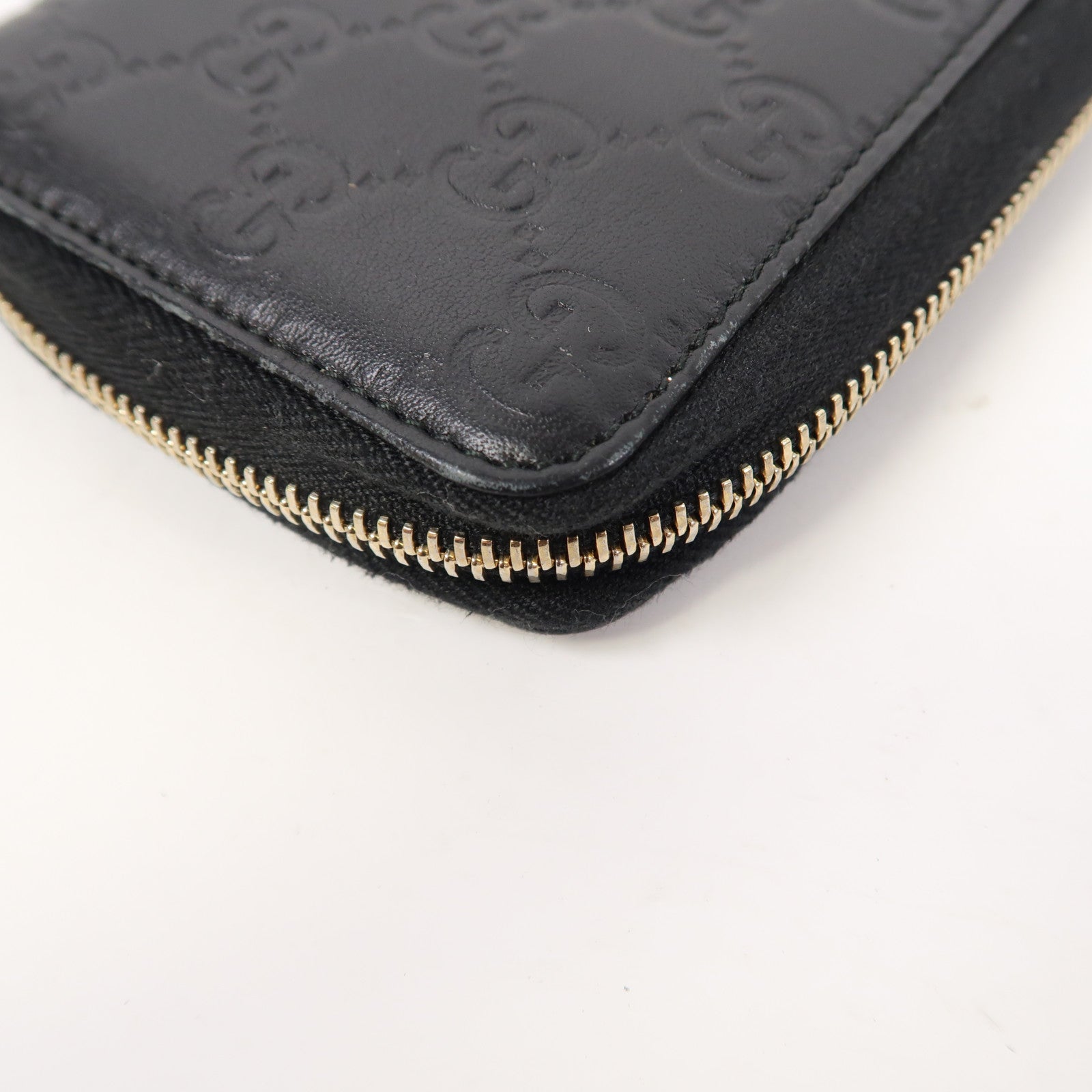 GUCCI 【激減優惠】牛皮皮革Wallet金扣錢包黑色